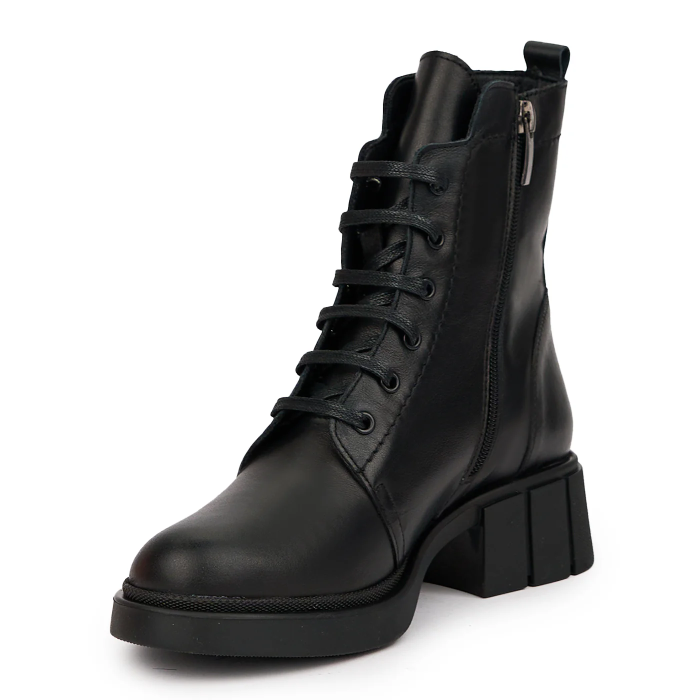 Ghete casual dama din piele naturala neagra 14533 - Image 3