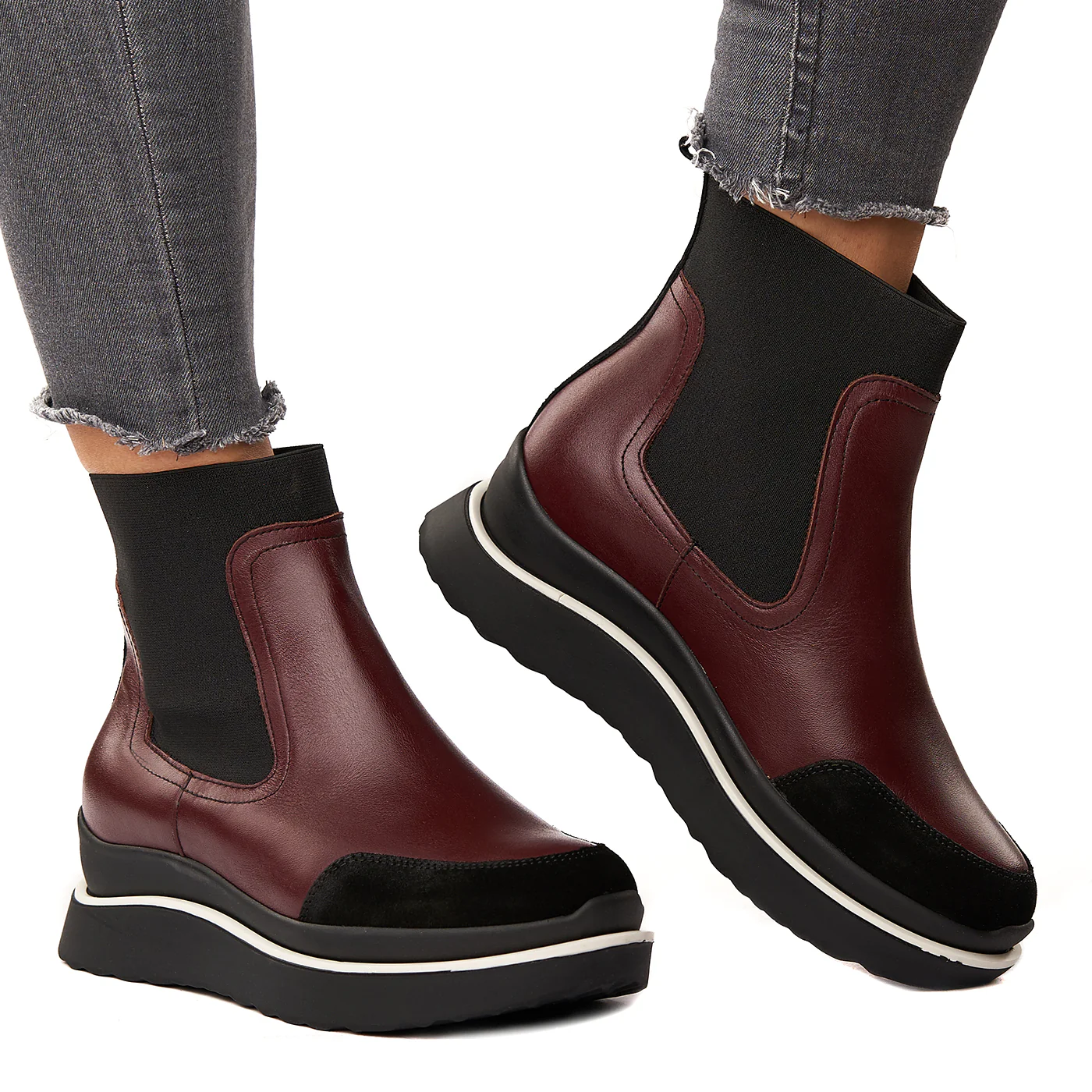 Ghete cu Elastic Dama din Piele Naturala 3582 - Image 2