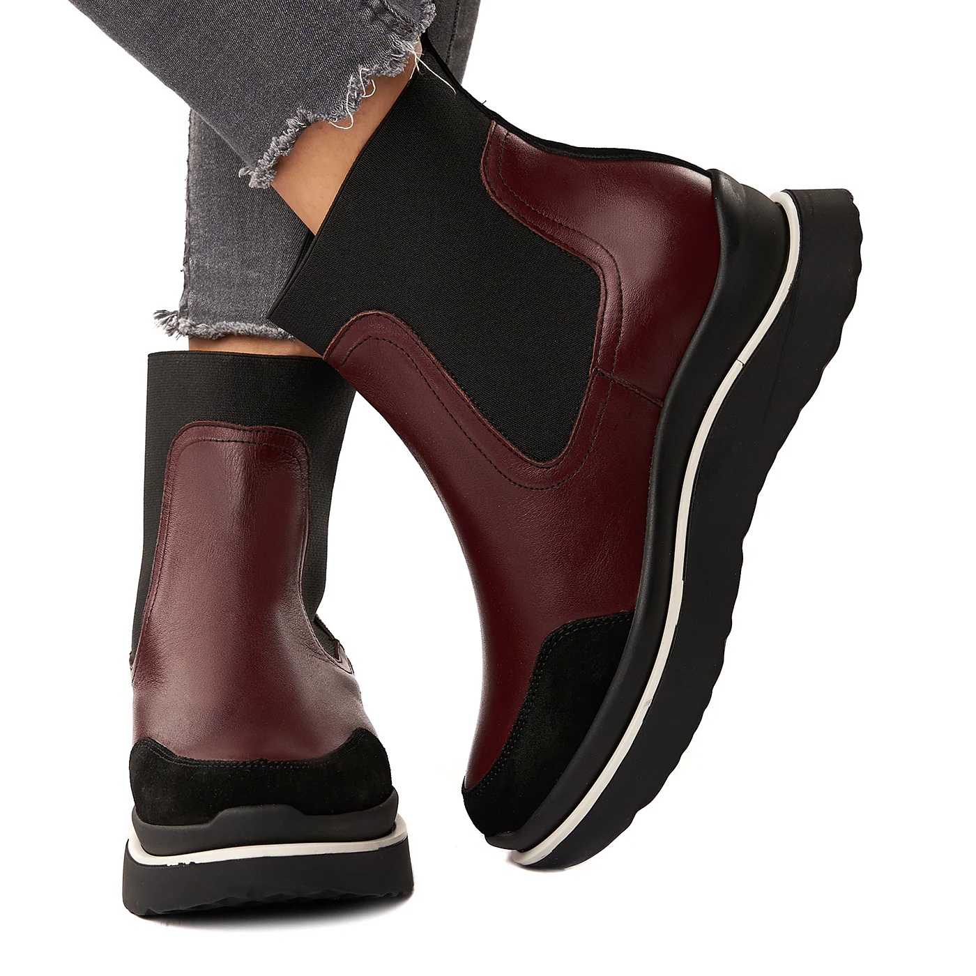 Ghete cu Elastic Dama din Piele Naturala 3582 - Image 3