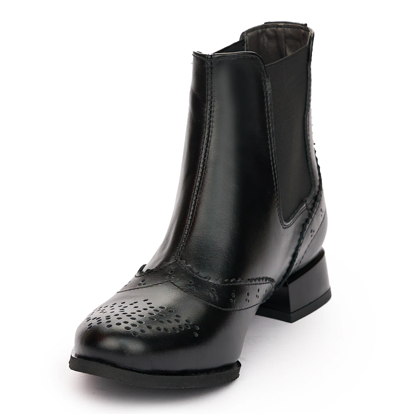 Ghete cu Toc Dama Piele Naturala Negre Casual 12313 - Image 3