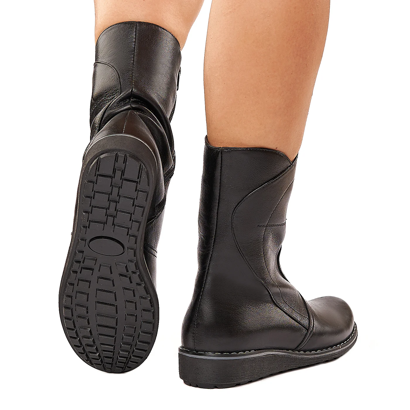 Ghete Dama  din Piele Naturala Neagra 3307 - Image 4