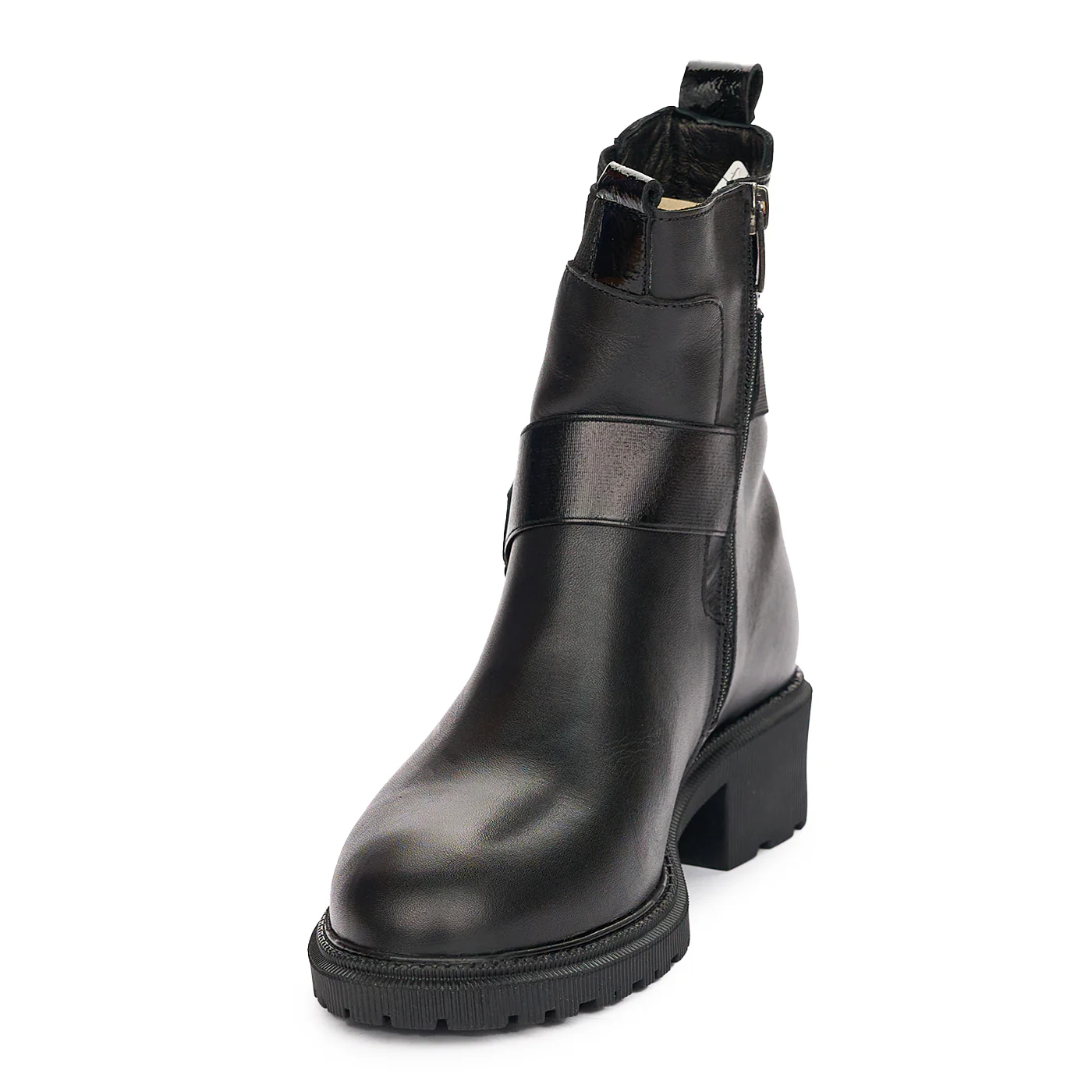 Ghete Dama Casual din Piele Naturala Talpa 5 Cm Negre 10989 - Image 3