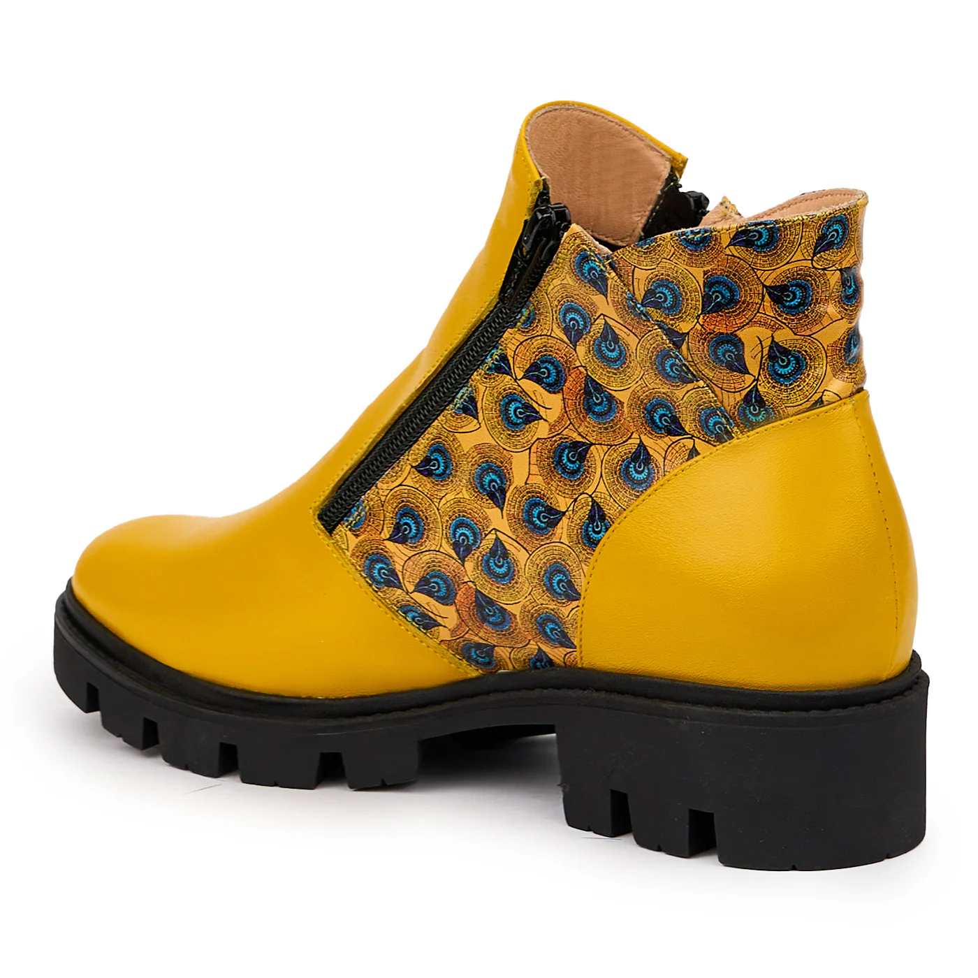 Ghete dama din piele naturala galbena 14327 - Image 2