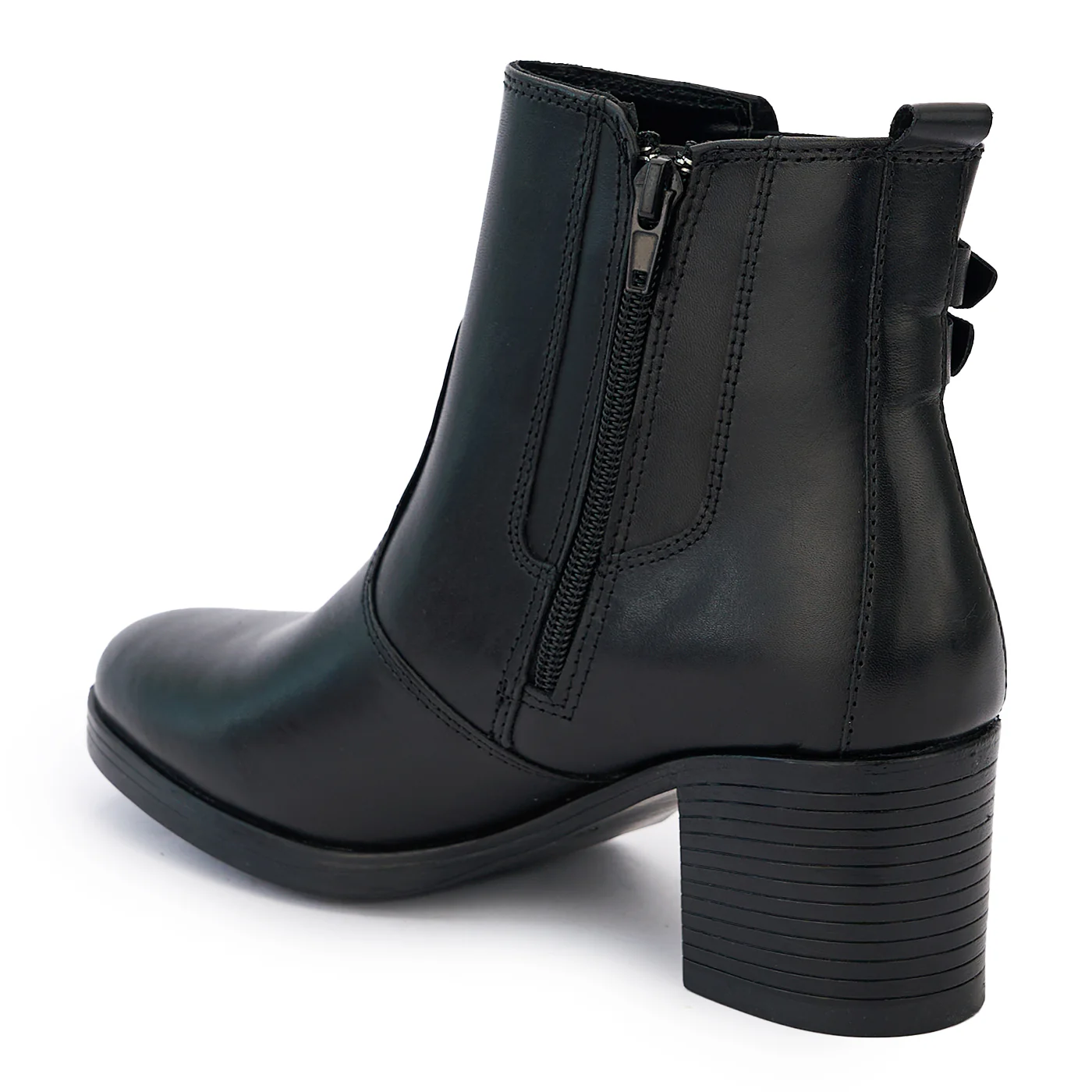 Ghete dama din piele naturala neagra 14010 - Image 2