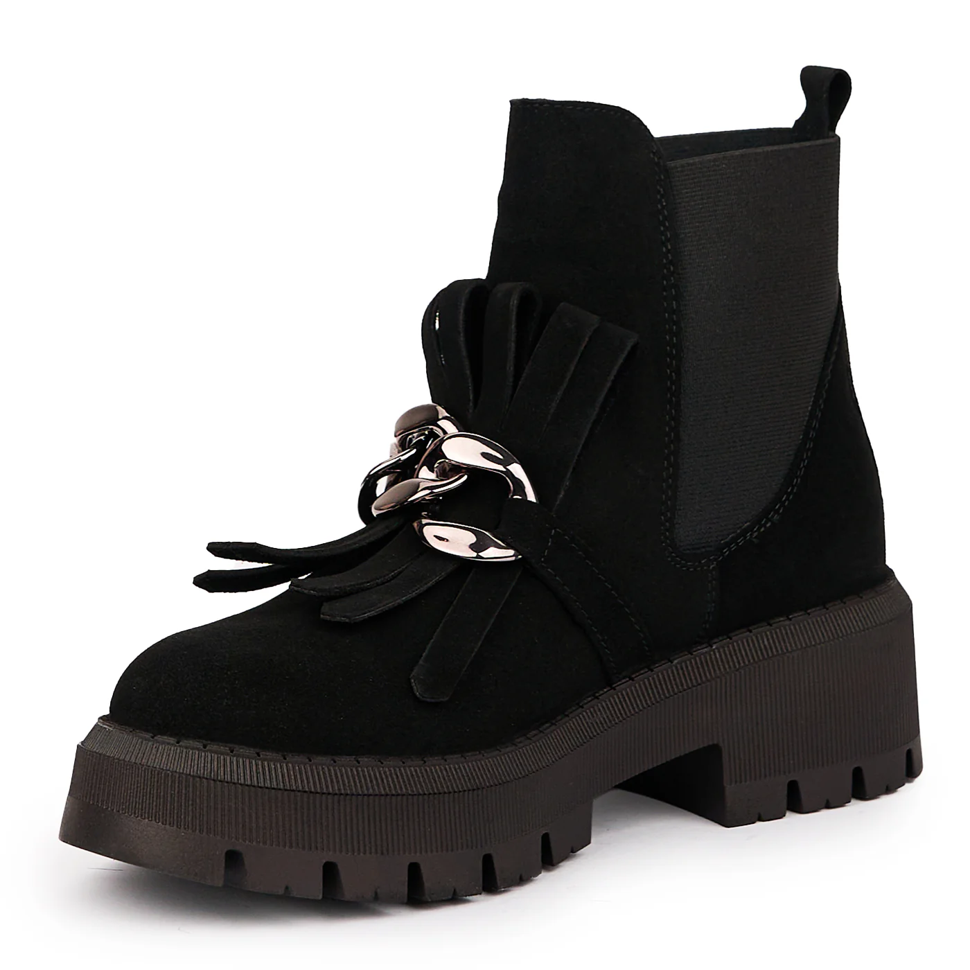 Ghete dama din piele naturala neagra 14264 - Image 3