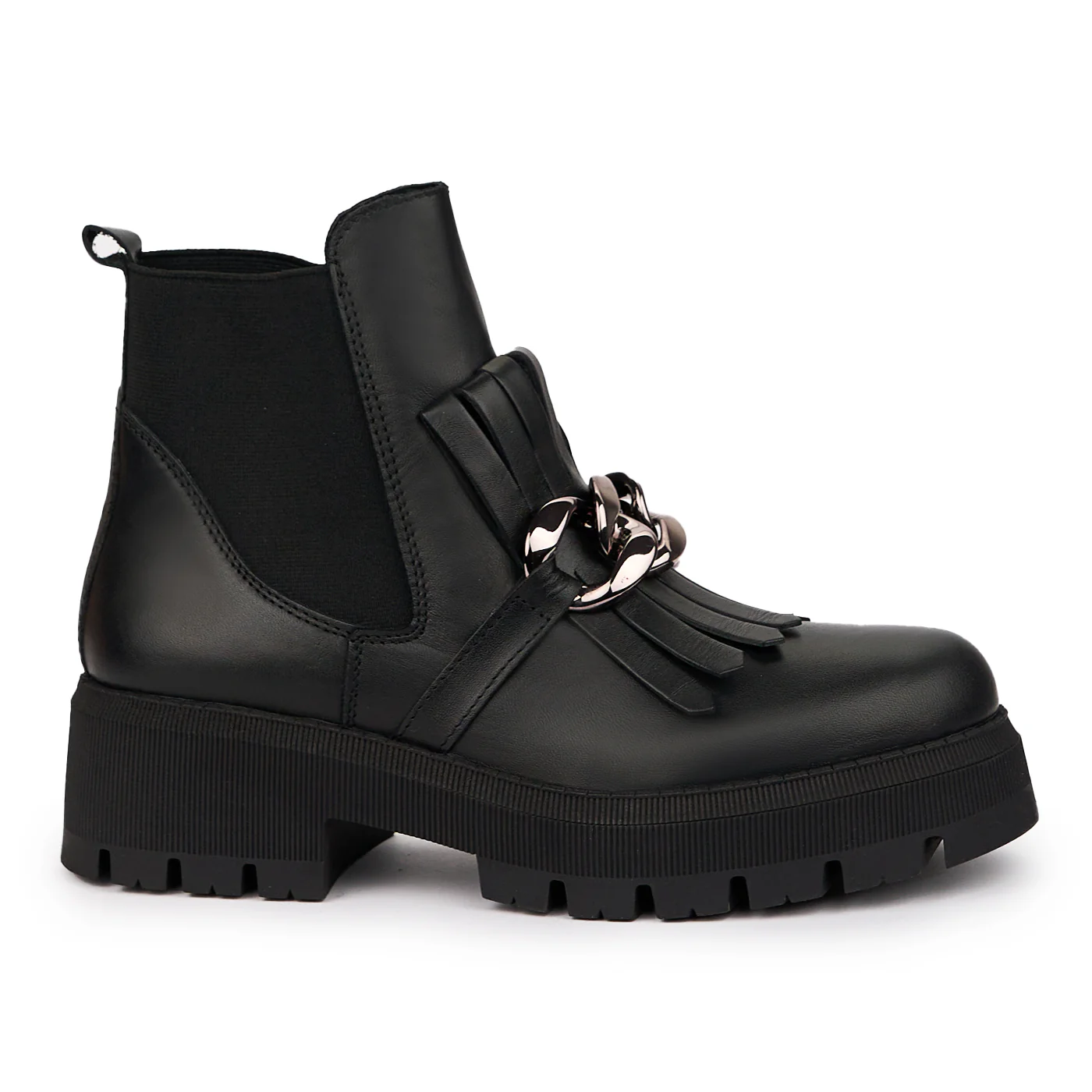 Ghete dama din piele naturala neagra 14265
