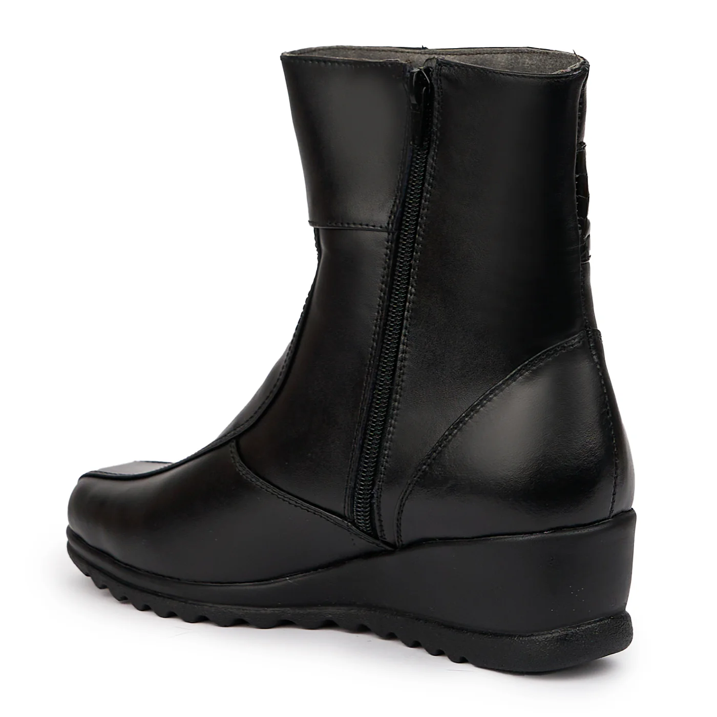 Ghete dama din piele naturala neagra 14294 - Image 2