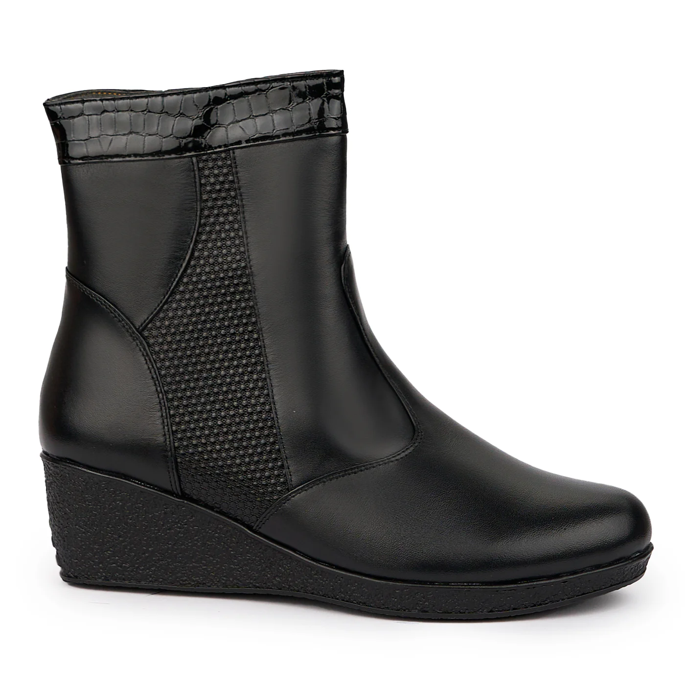 Ghete dama din piele naturala neagra 14295