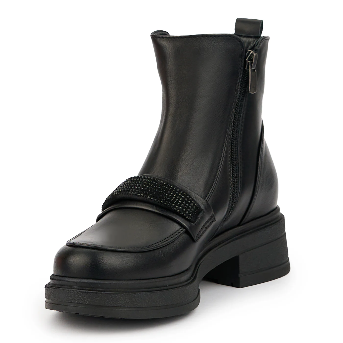 Ghete dama din piele naturala neagra 14701 - Image 3