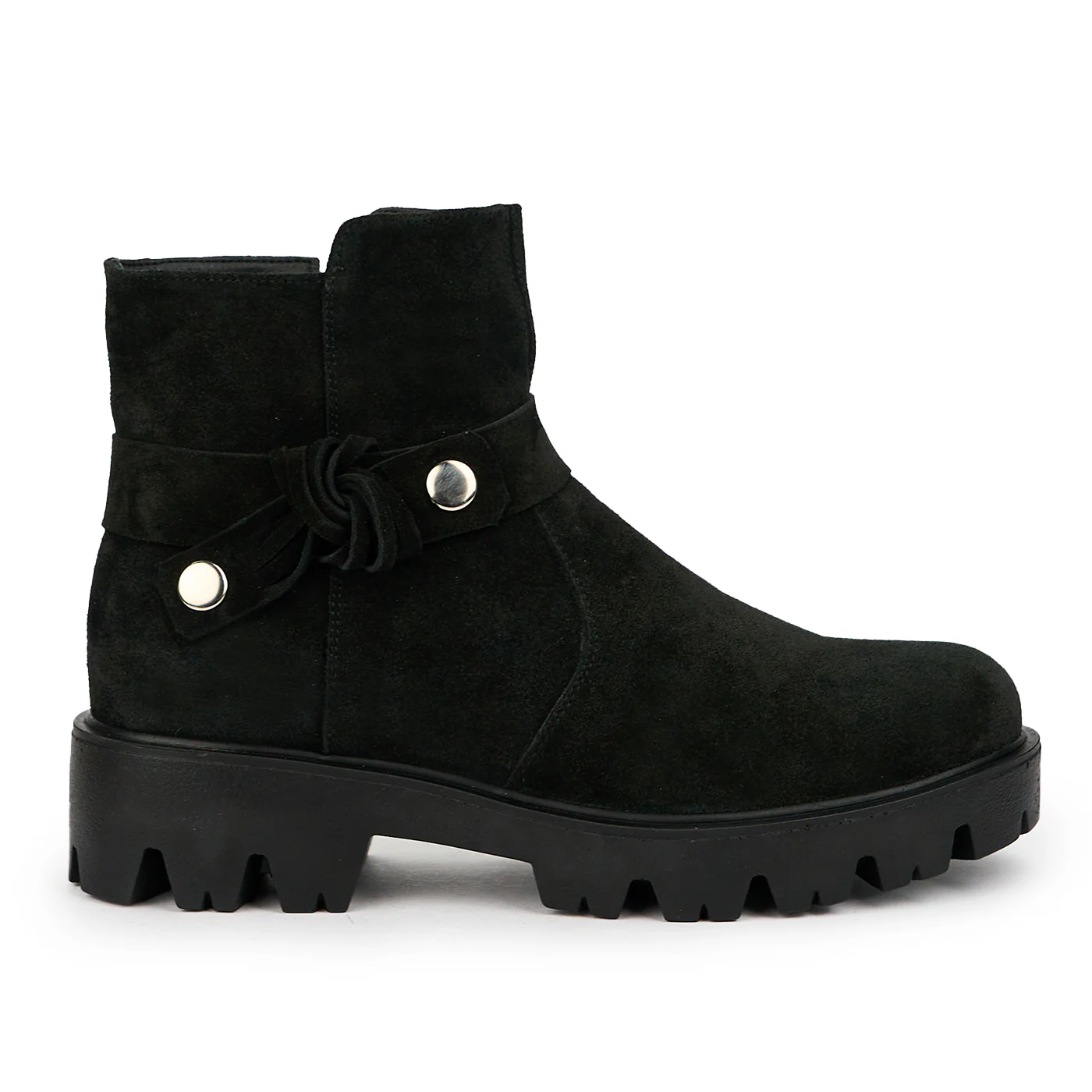 Ghete dama din piele naturala neagra 14803