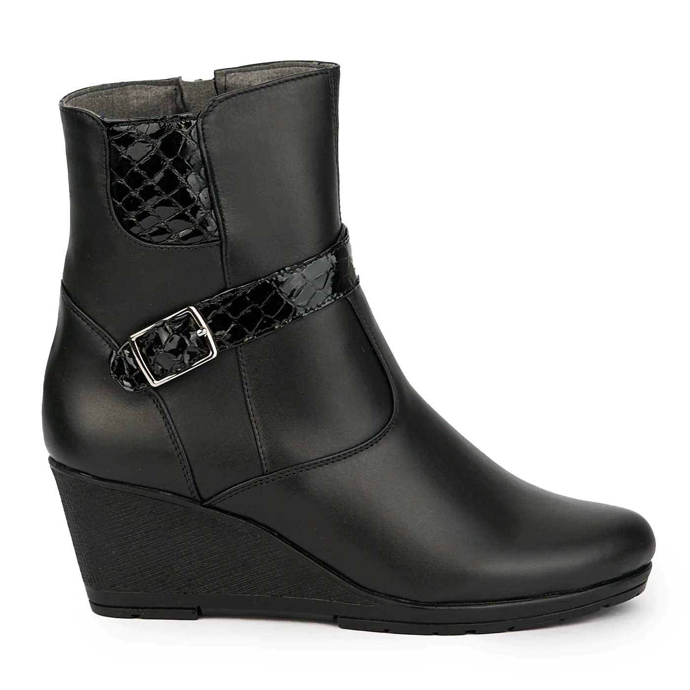 Ghete dama din piele naturala neagra 14940