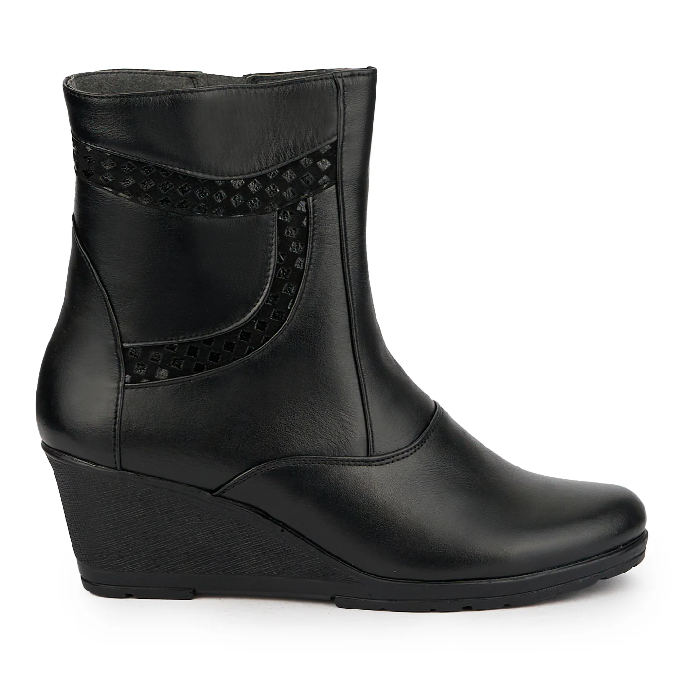 Ghete dama din piele naturala neagra 15084
