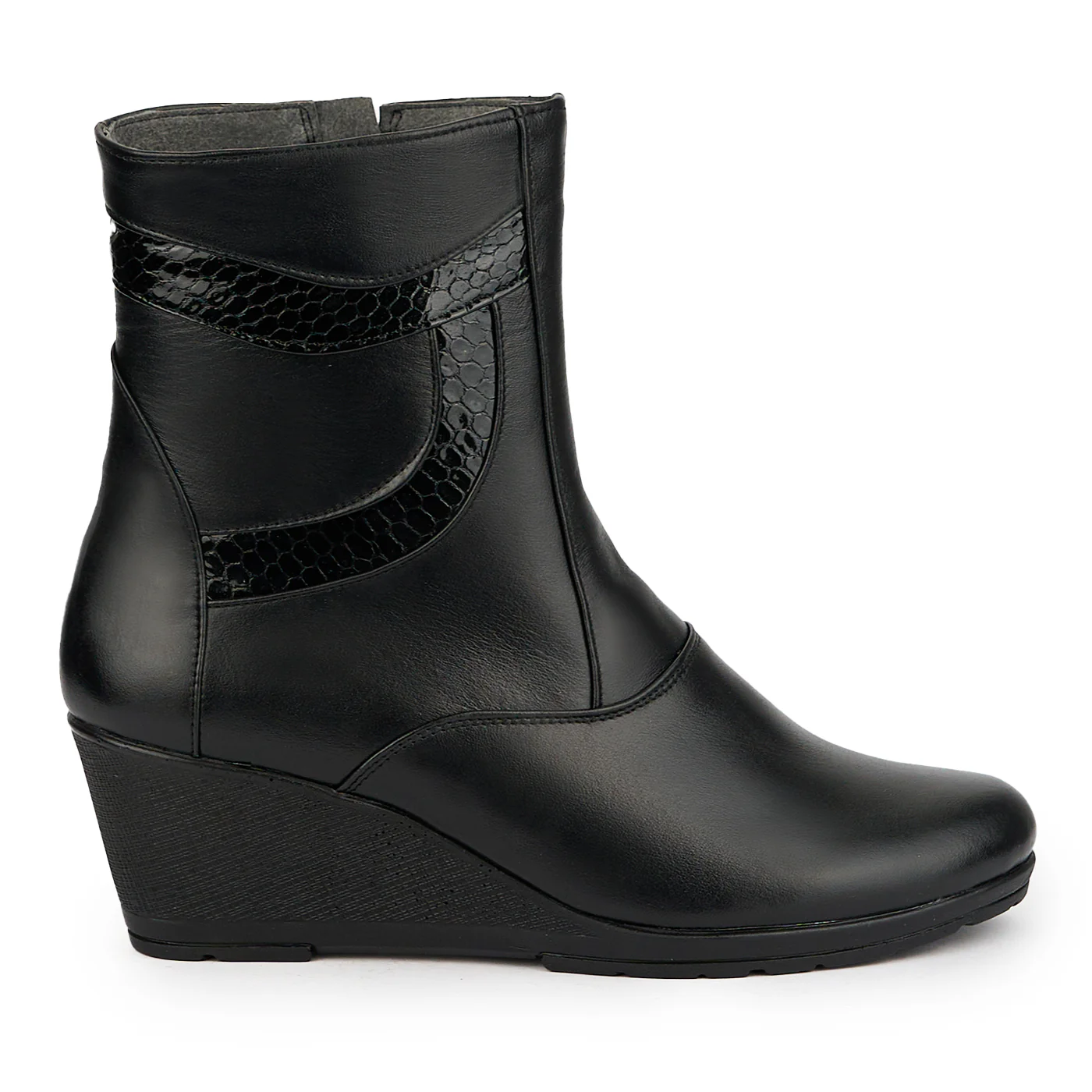 Ghete dama din piele naturala neagra 15085