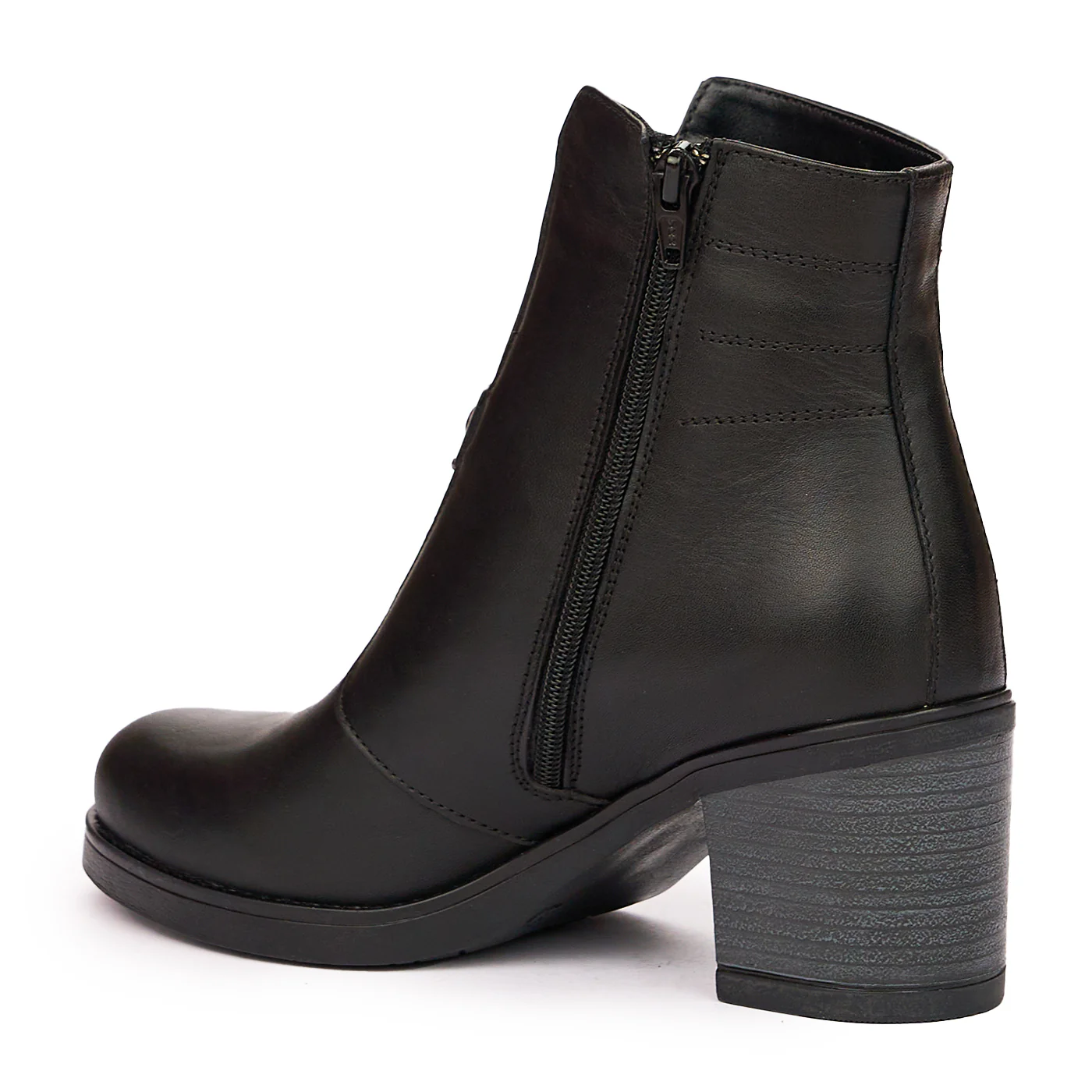 Ghete dama din piele naturala neagra 3975 - Image 3