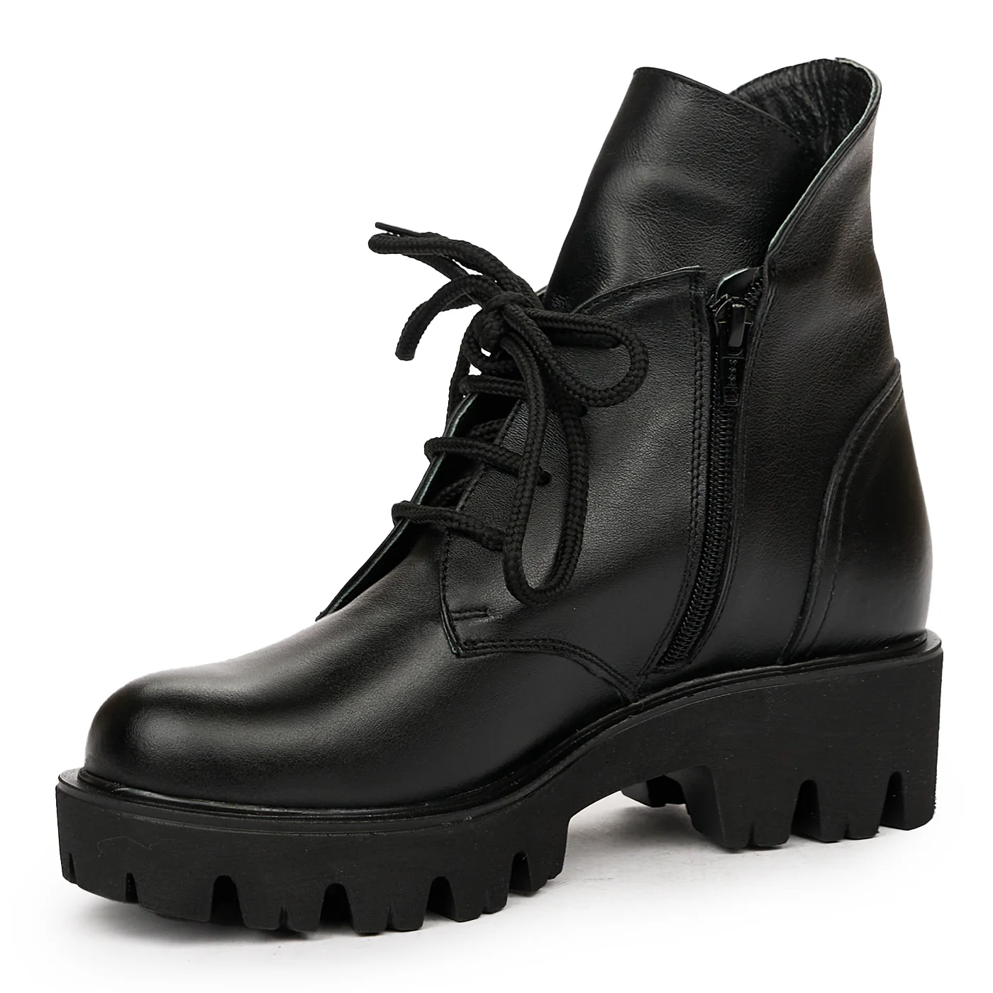 Ghete dama din piele naturala neagra 8355 - Image 4