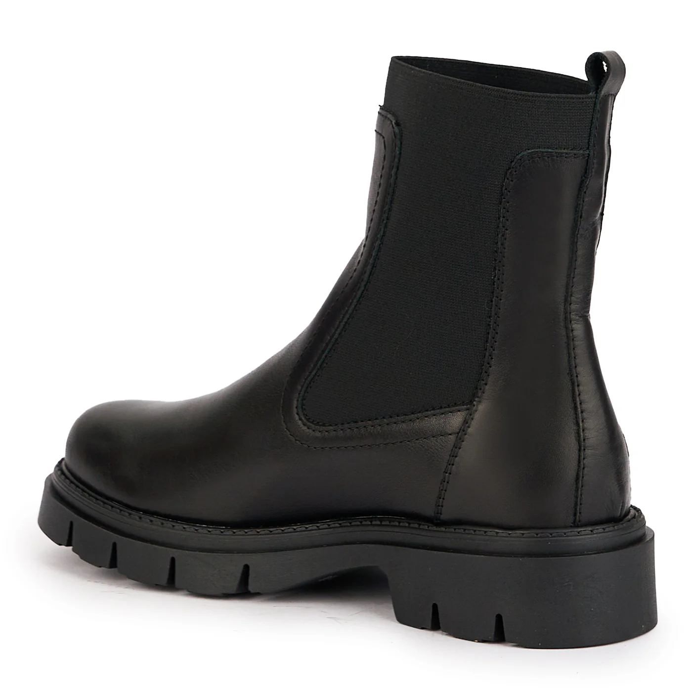 Ghete dama din piele naturala neagra cu banda elastica 17014 - Image 2
