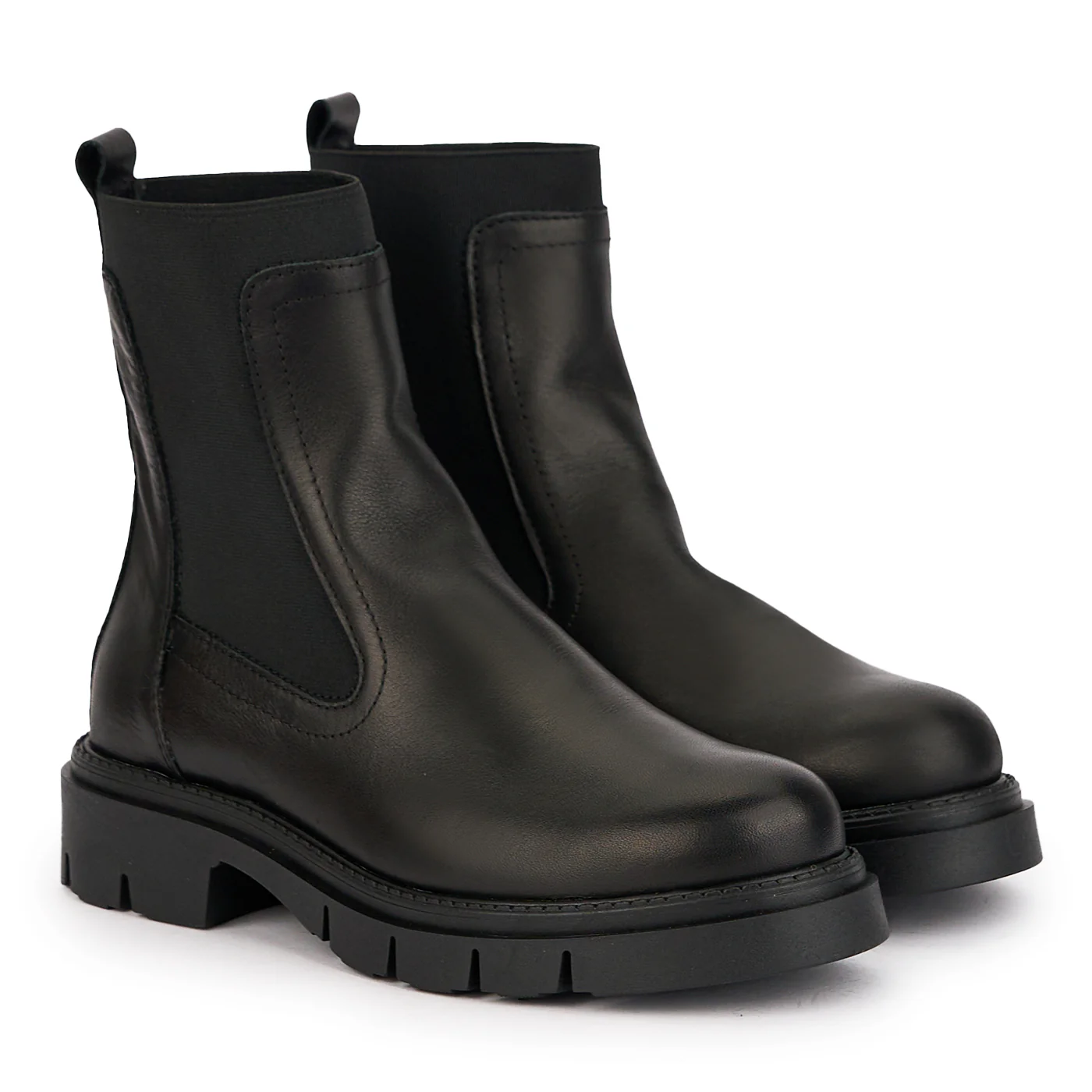 Ghete dama din piele naturala neagra cu banda elastica 17014 - Image 4