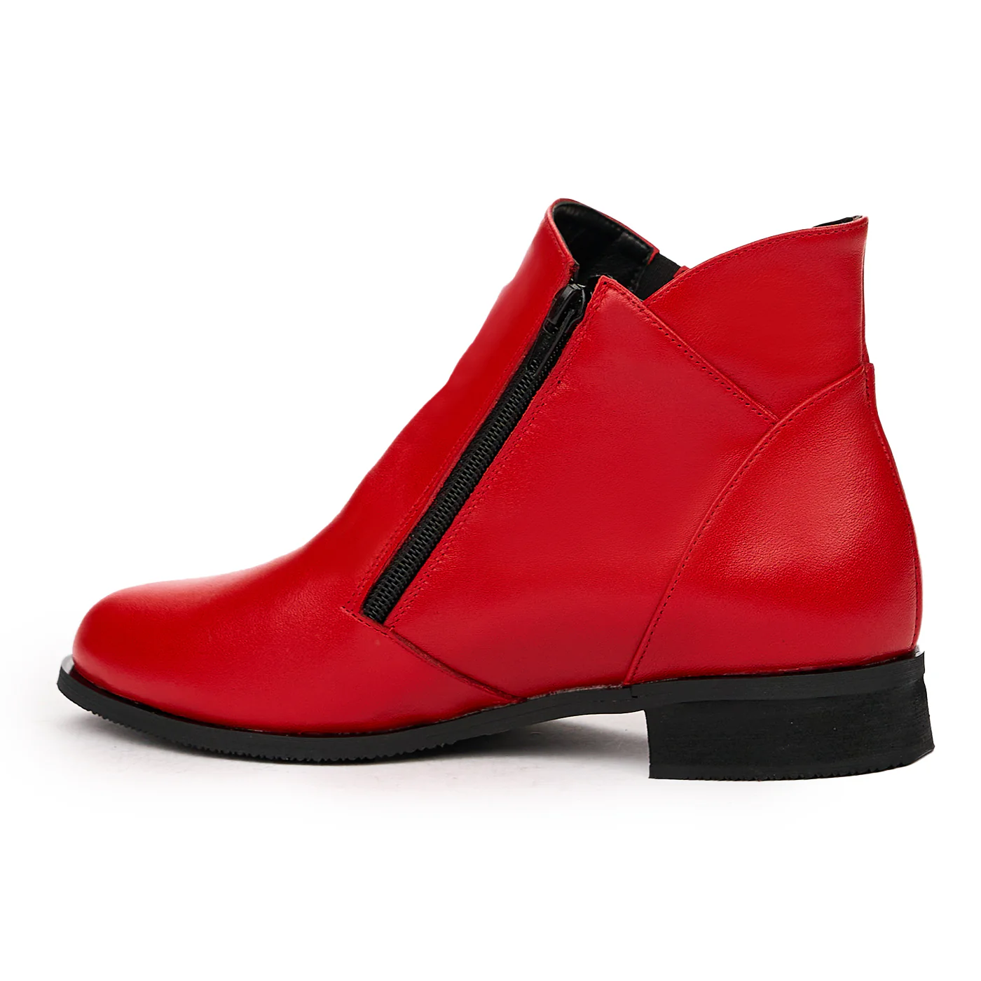 Ghete dama din piele naturala rosie 6701 - Image 3