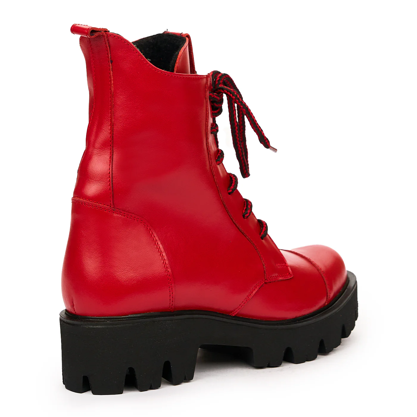 Ghete dama din piele naturala rosie 8368 - Image 4