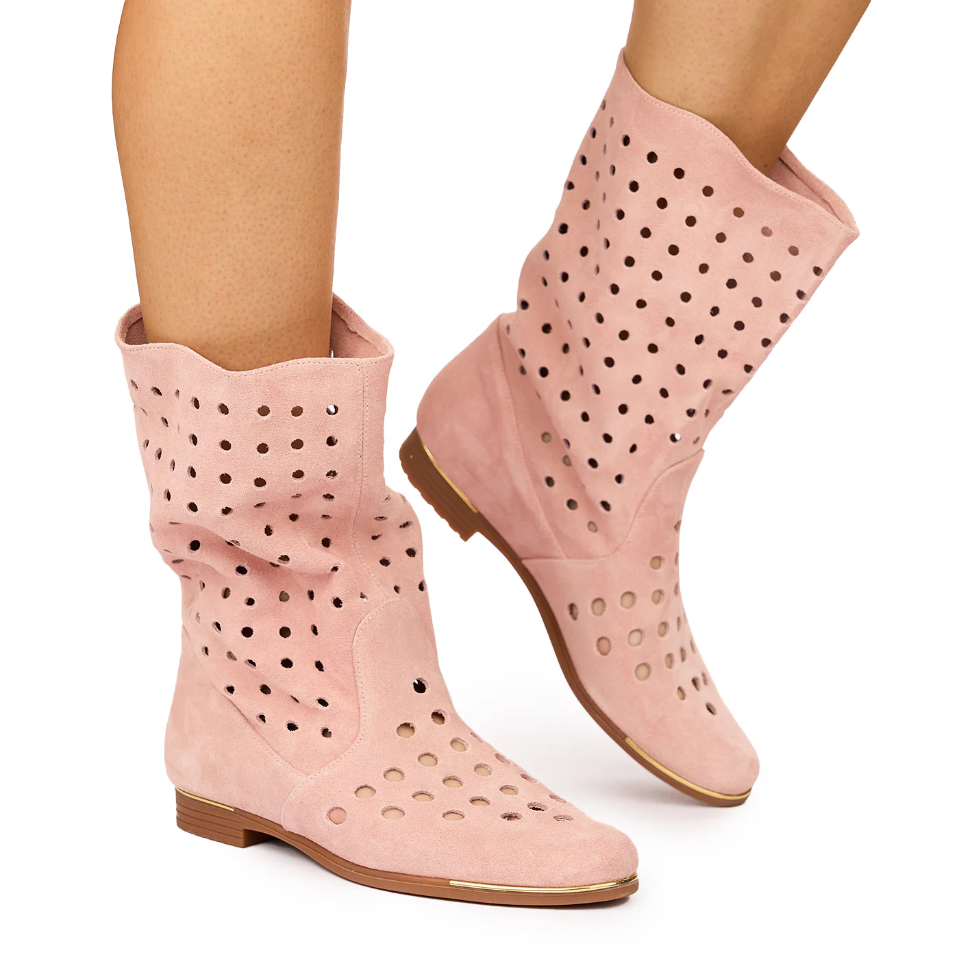 Ghete dama din piele naturala roz 3920 - Image 2