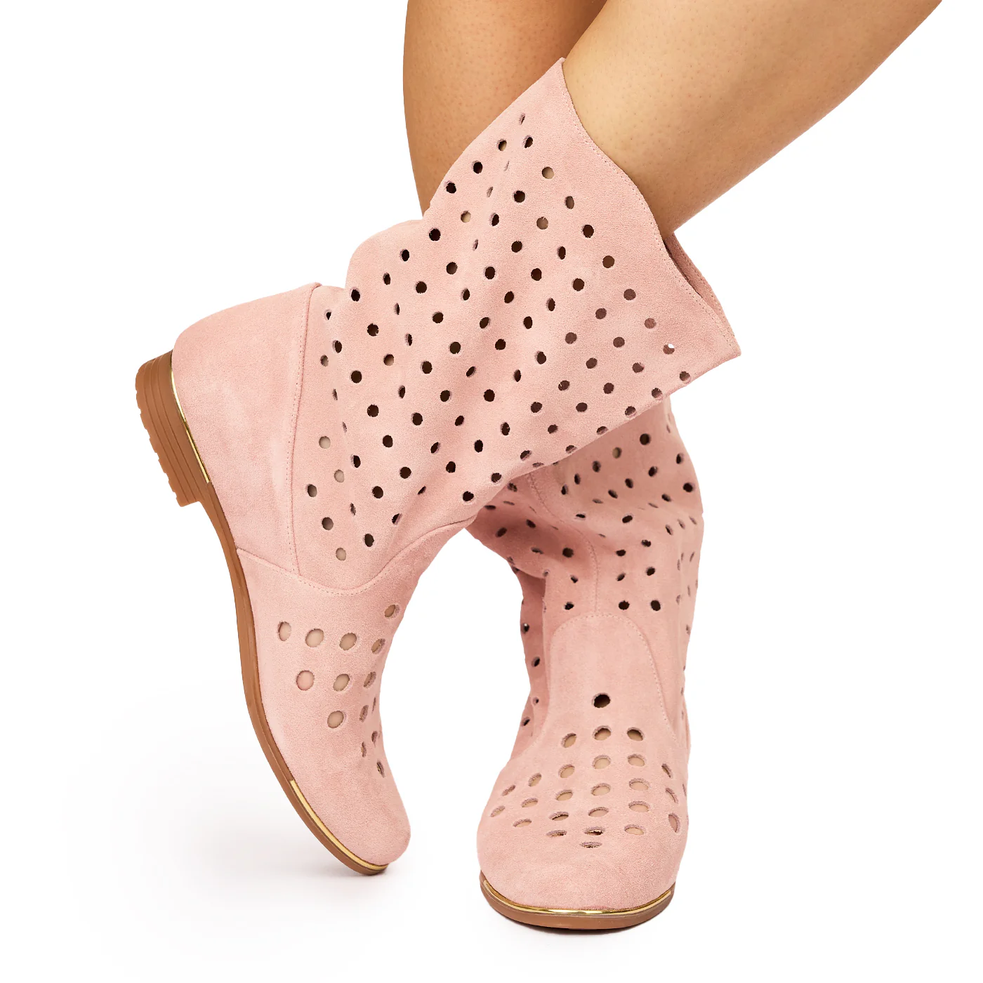 Ghete dama din piele naturala roz 3920 - Image 3