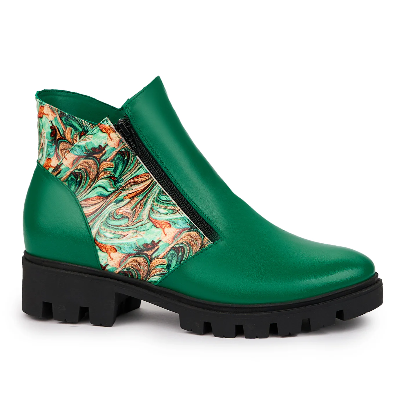 Ghete dama din piele naturala verde 14331