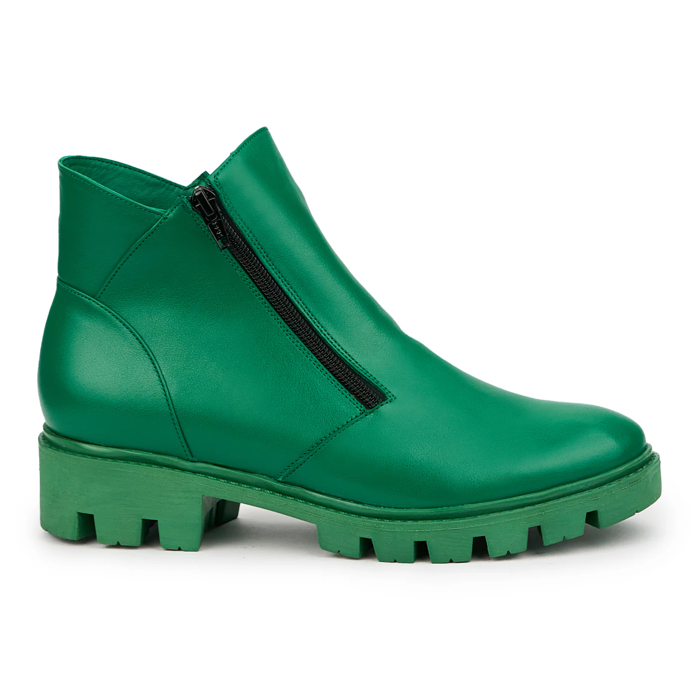 Ghete dama din piele naturala verde 14567