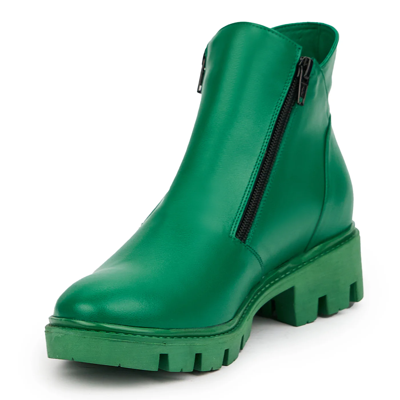 Ghete dama din piele naturala verde 14567 - Image 3