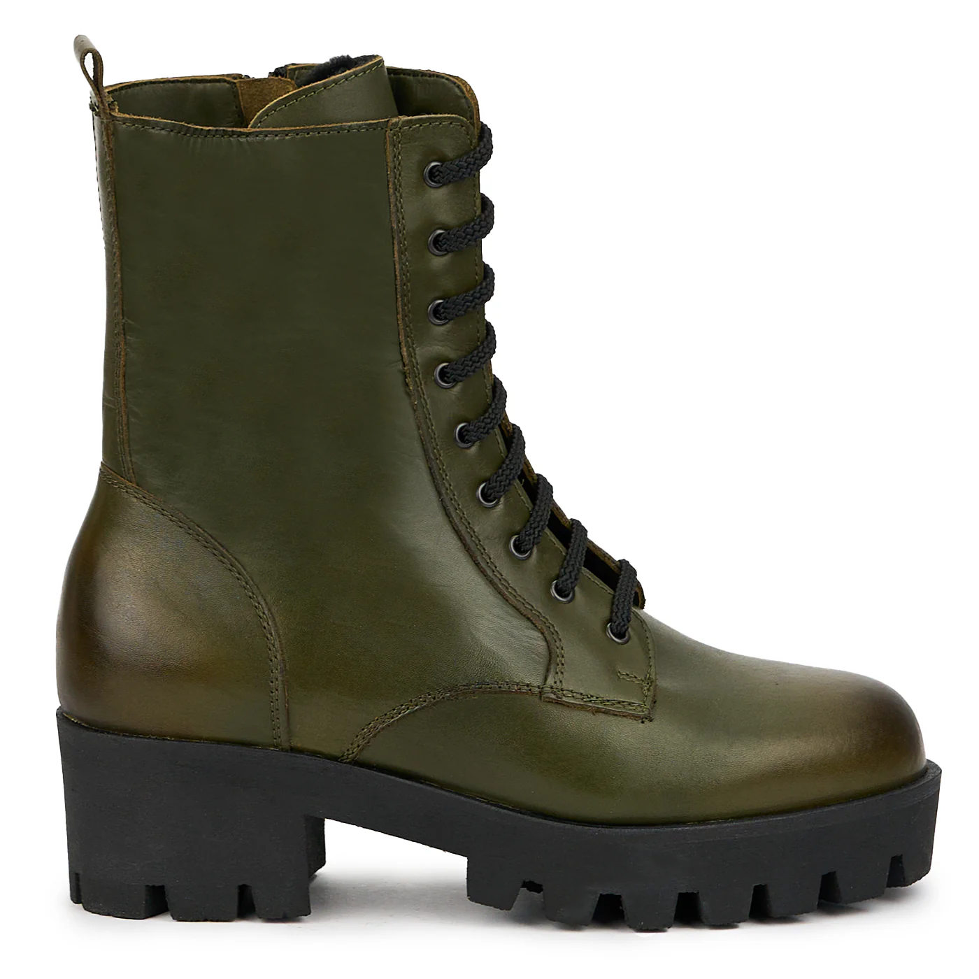 Ghete dama din piele naturala verde 14783