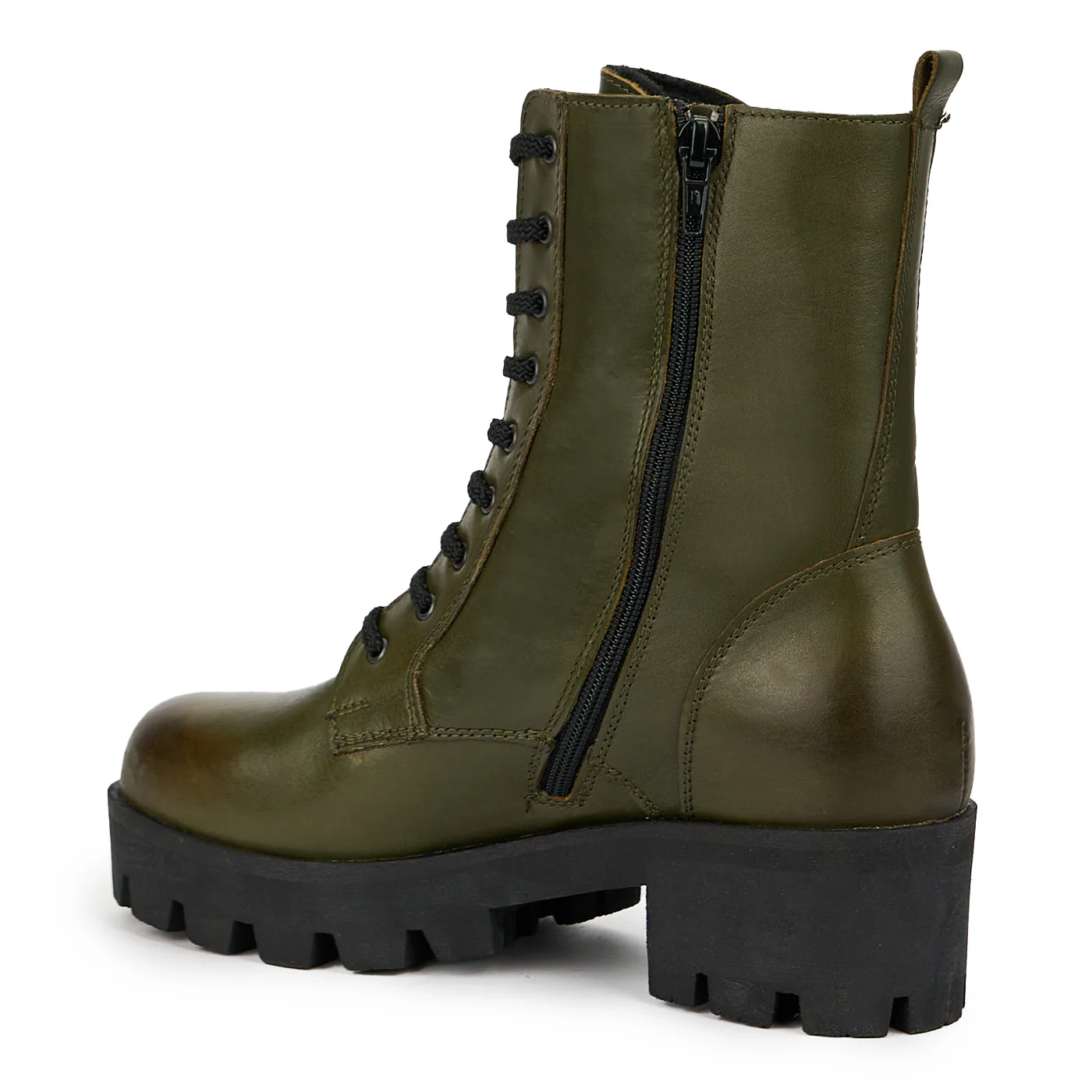 Ghete dama din piele naturala verde 14783 - Image 2