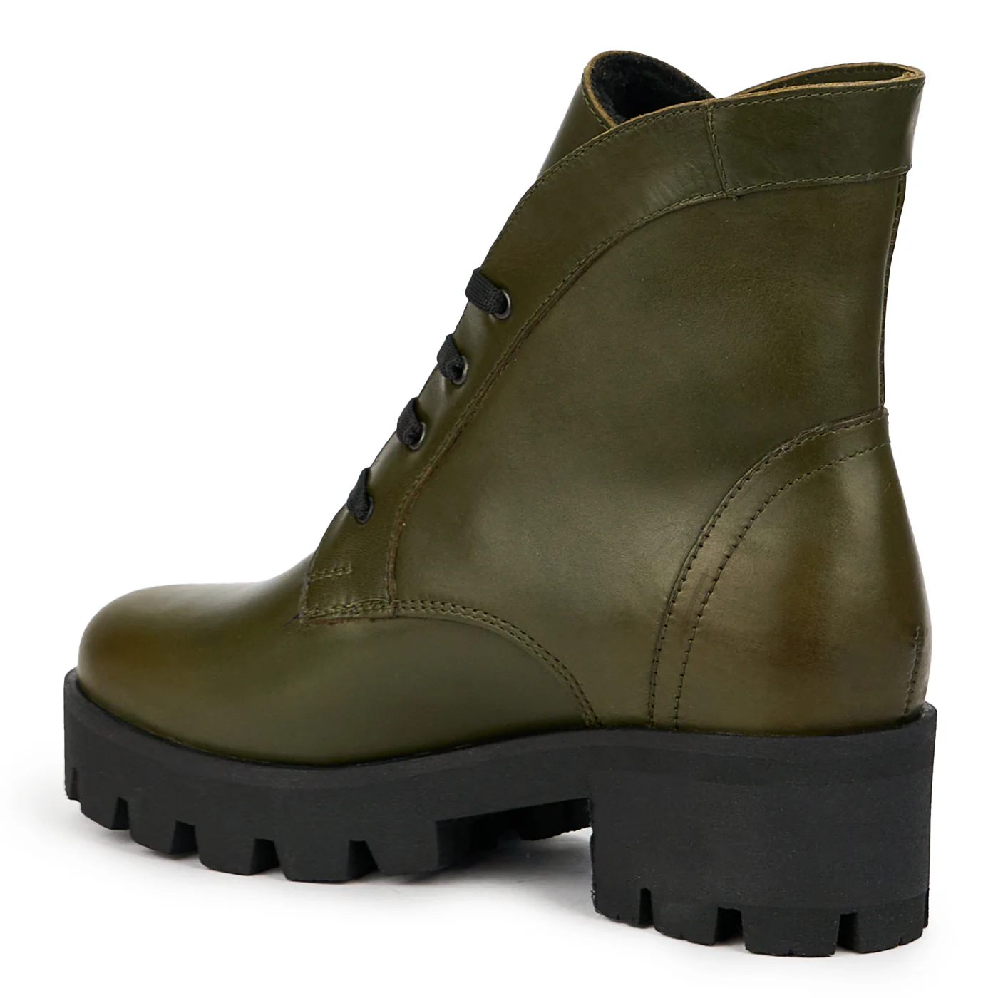 Ghete dama din piele naturala verde 14784 - Image 2