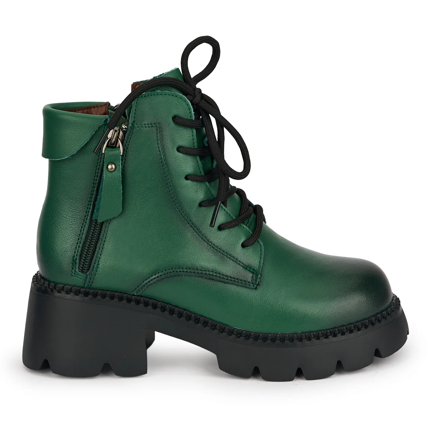 Ghete dama din piele naturala verde 19032