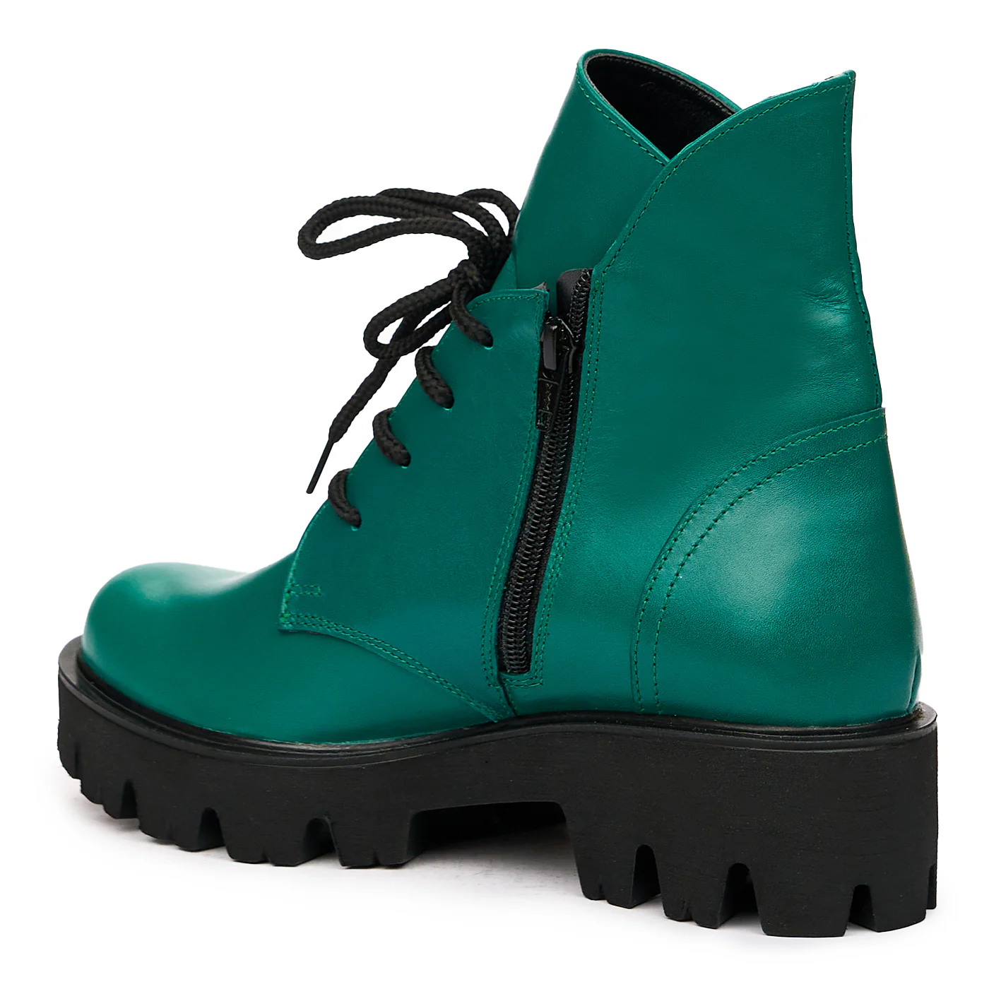 Ghete dama din piele naturala verde 8380 - Image 3