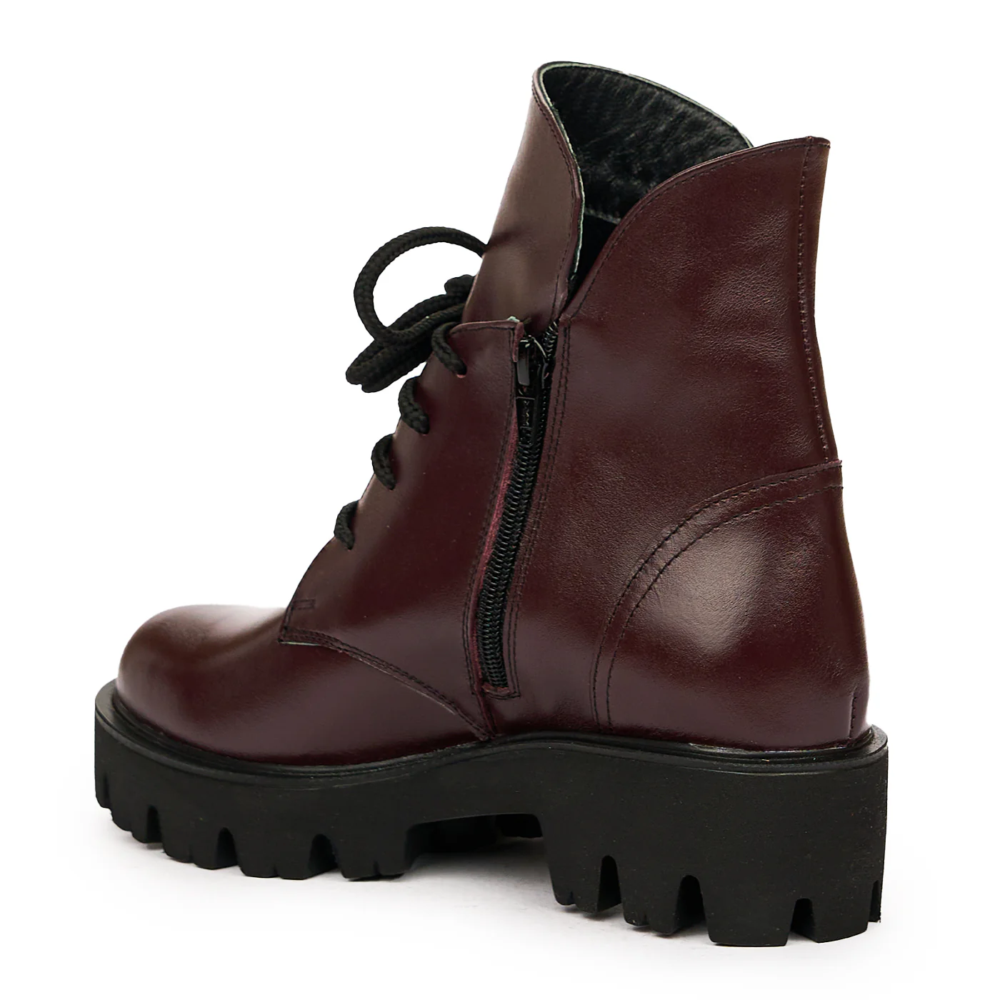 Ghete dama din piele naturala visinie 8350 - Image 3