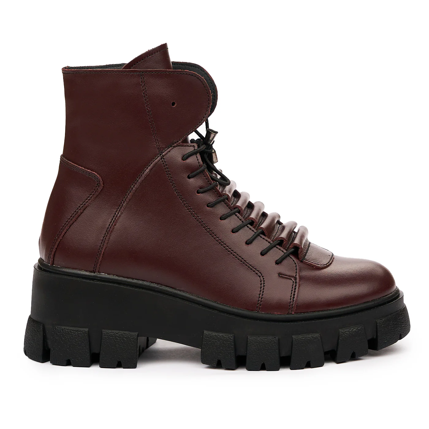 Ghete dama din piele naturala visinii 8288