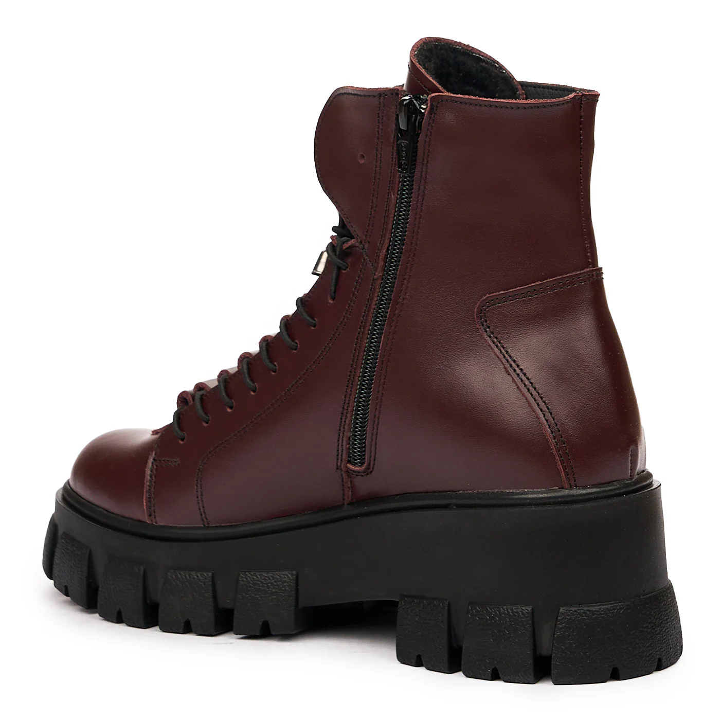 Ghete dama din piele naturala visinii 8288 - Image 3