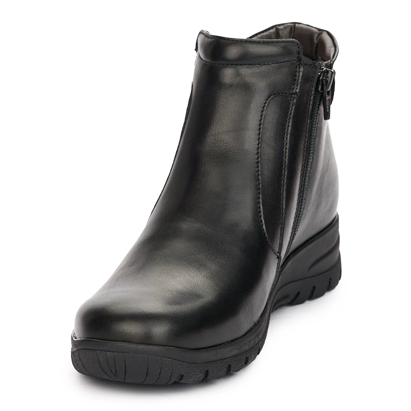 Ghete Dama Fara Toc Elegante din Piele naturala Negre 12182 - Image 3