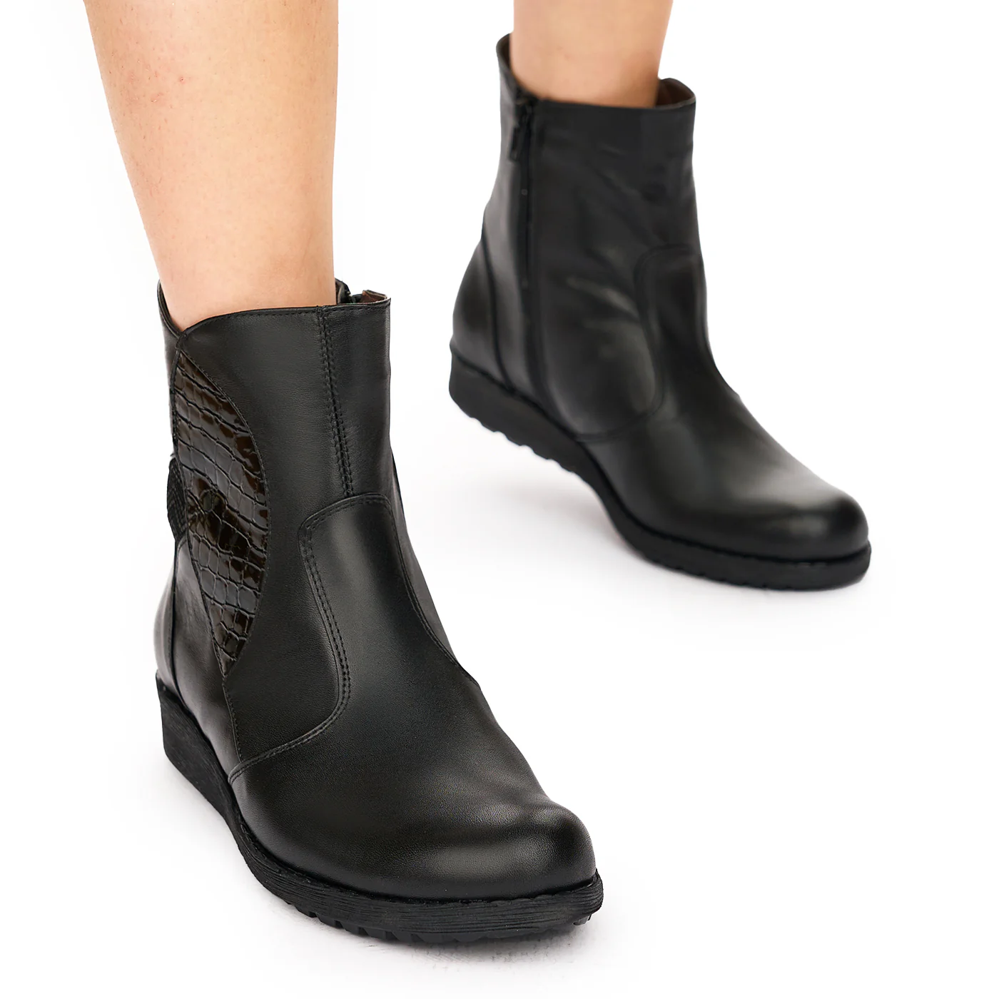 Ghete Dama fara Toc Piele Naturala Talpa 3 Cm Casual 10851 - Image 2