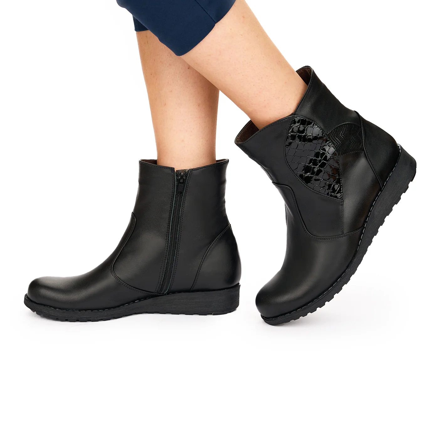Ghete Dama fara Toc Piele Naturala Talpa 3 Cm Casual 10851 - Image 3