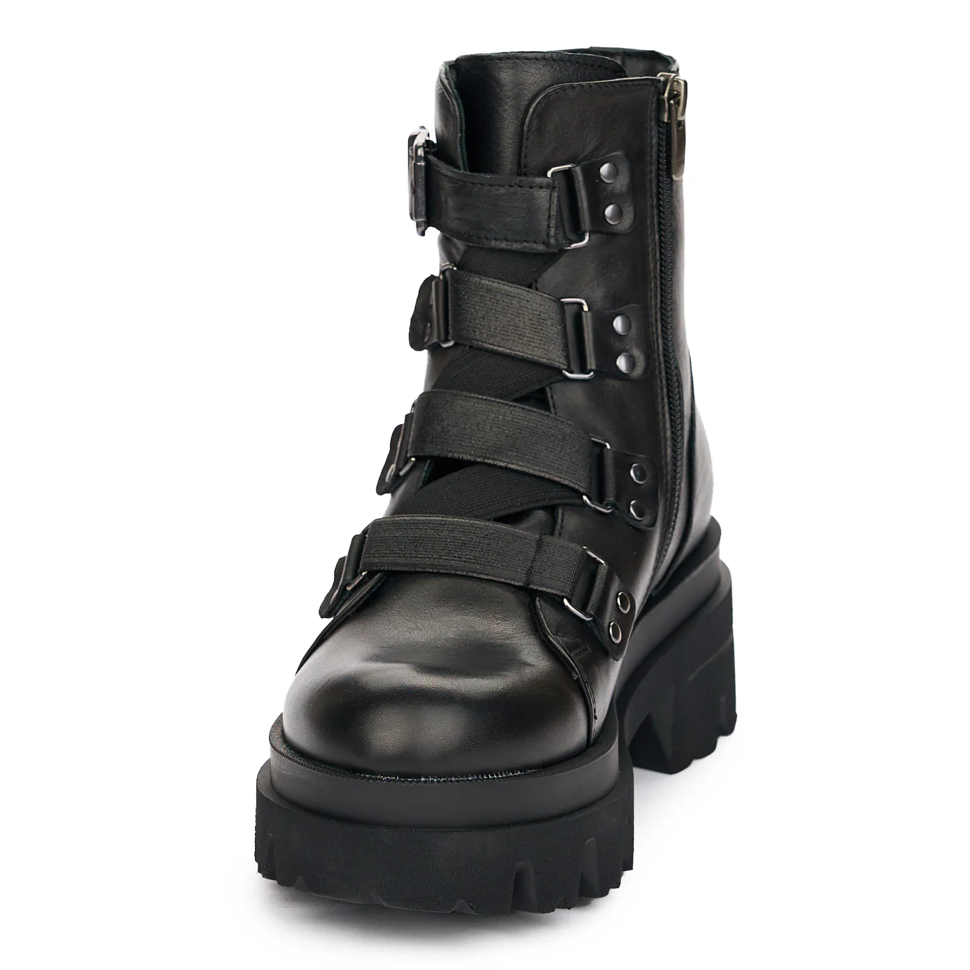 Ghete Dama Iarna Piele Neagra cu Fermoar Elegante 12181 - Image 3