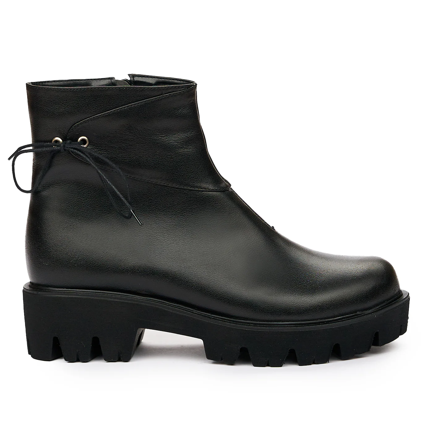 Ghete Dama Imblanite Piele Naturala Neagra 8166