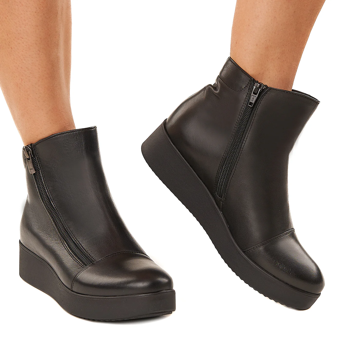 Ghete dama negre din piele naturala 3346 - Image 2