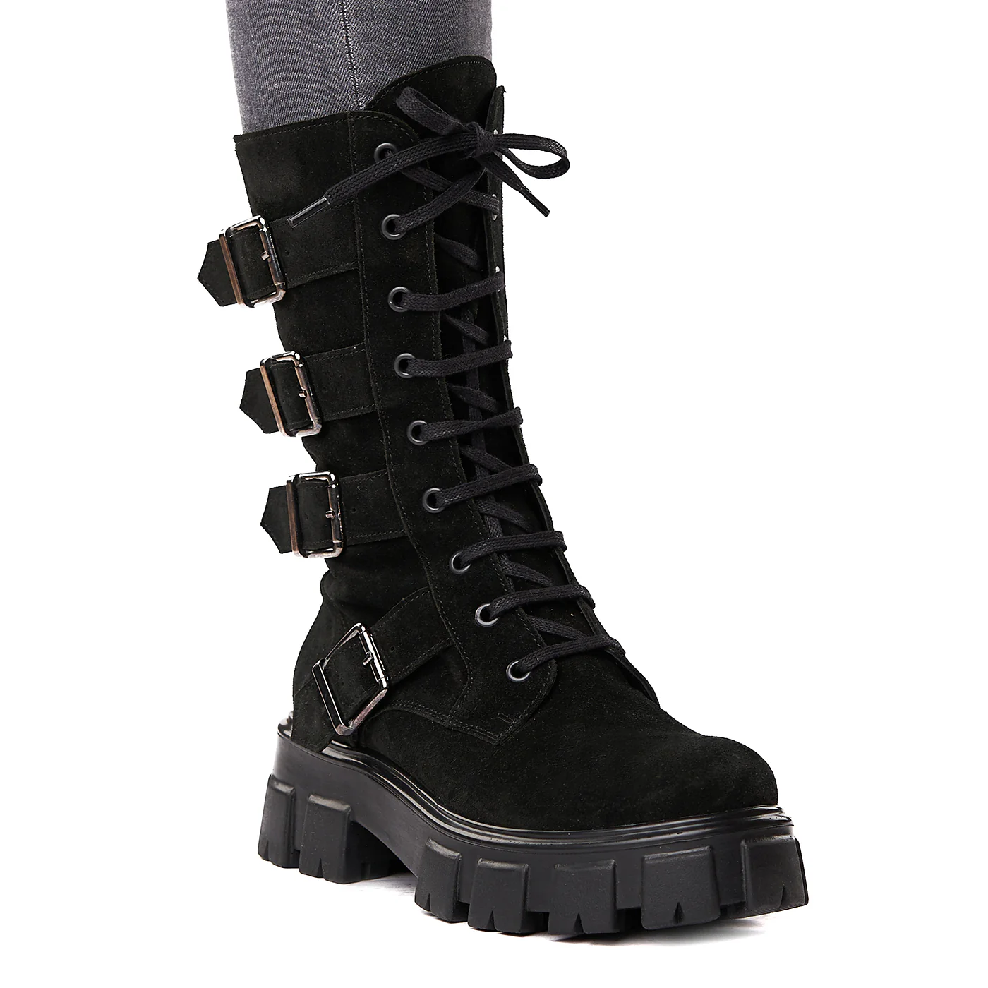 Ghete dama negre din piele naturala 3556 - Image 2