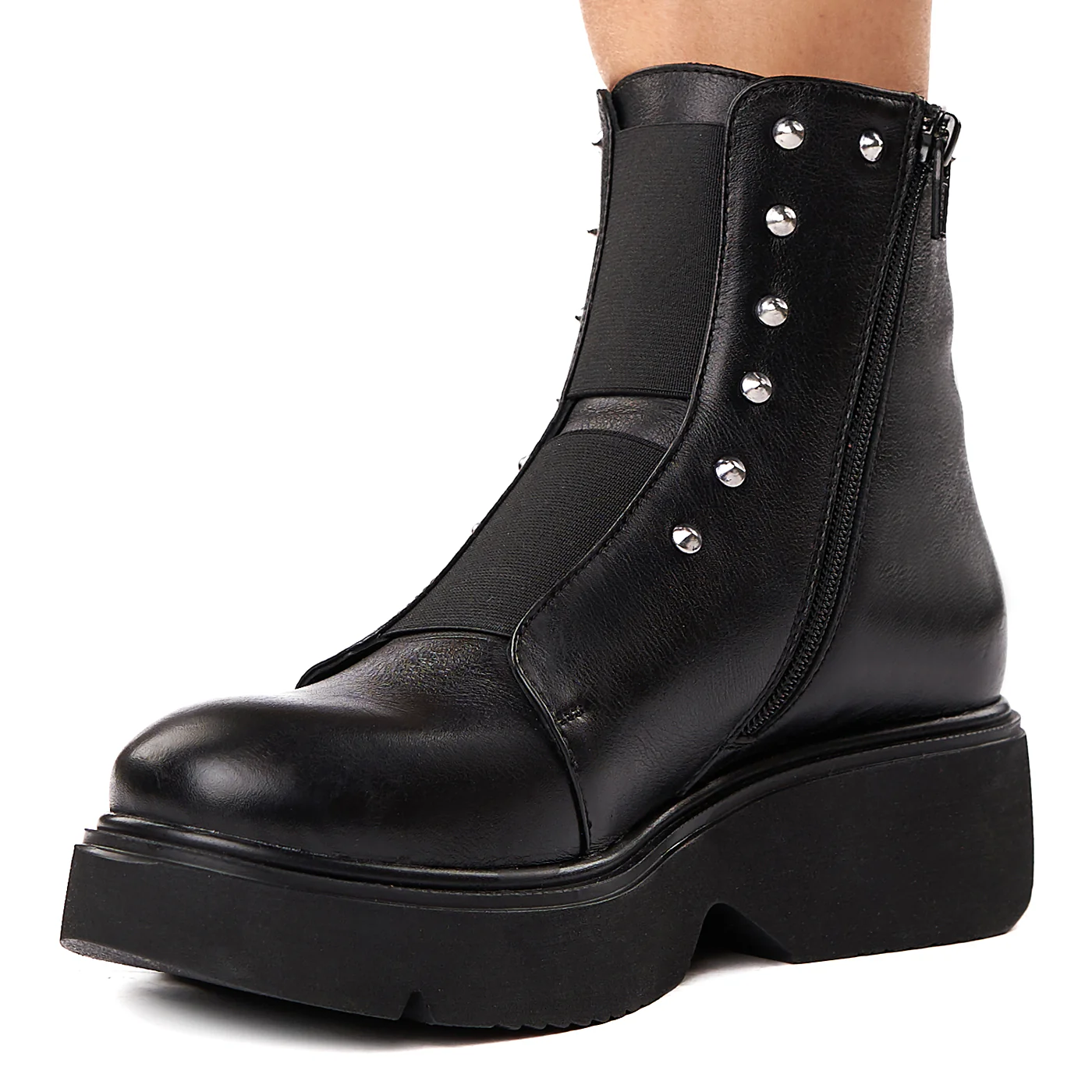 Ghete dama negre din piele naturala 3564 - Image 3