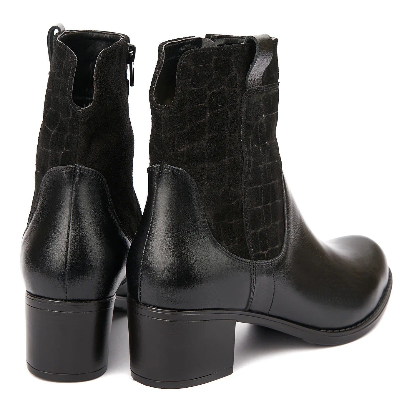 Ghete dama negre din piele naturala 3734 - Image 2