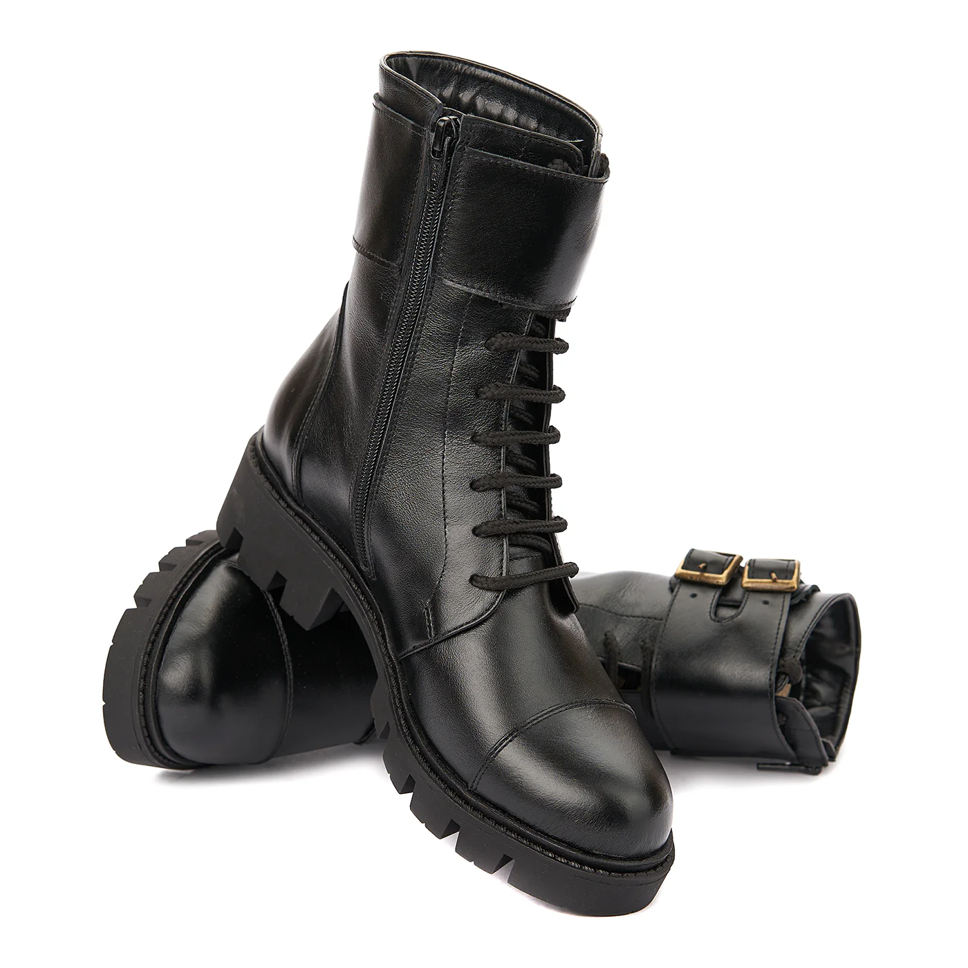 Ghete dama negre din piele naturala 3737 - Image 4
