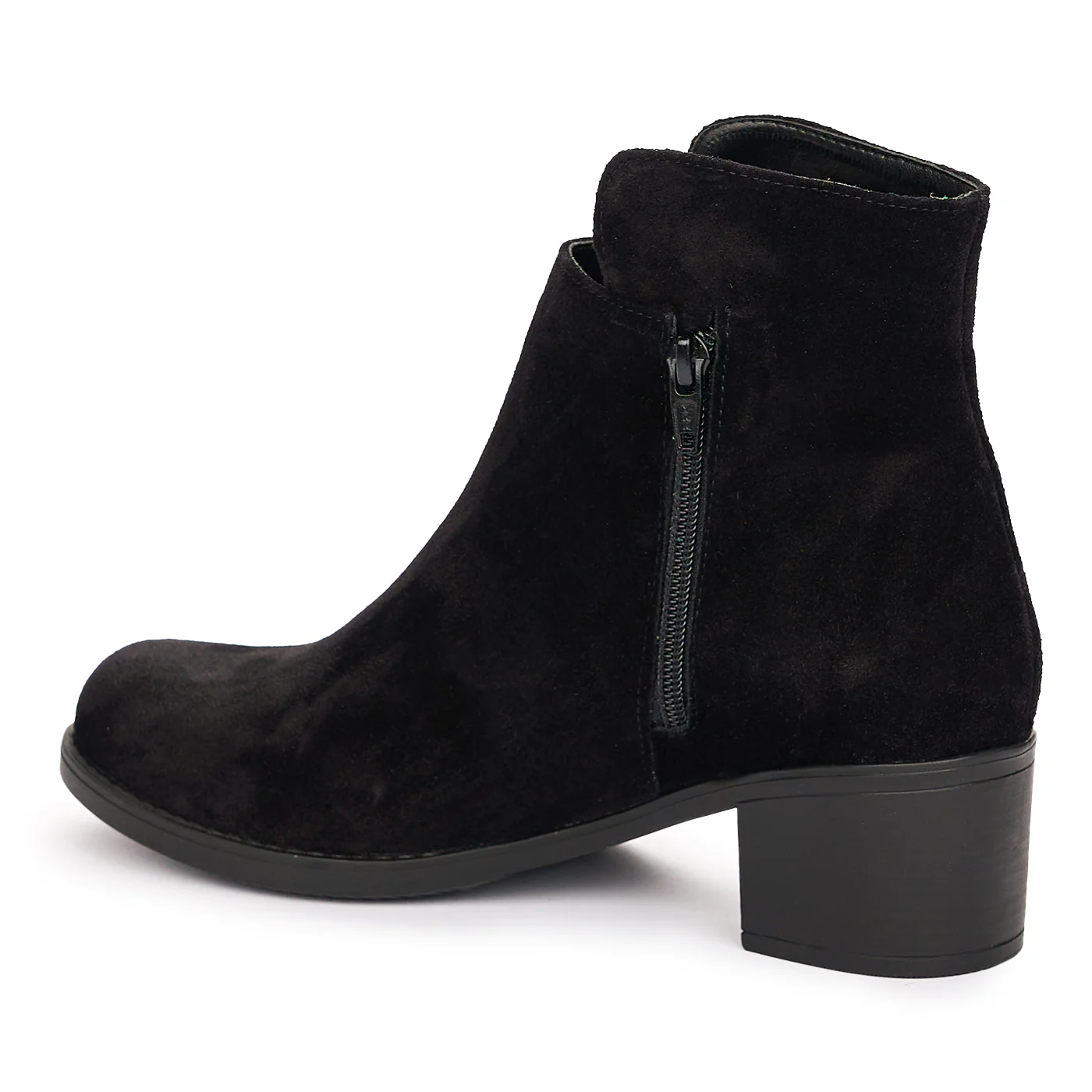 Ghete Dama Piele cu Toc Elegante Negre 10861 - Image 2