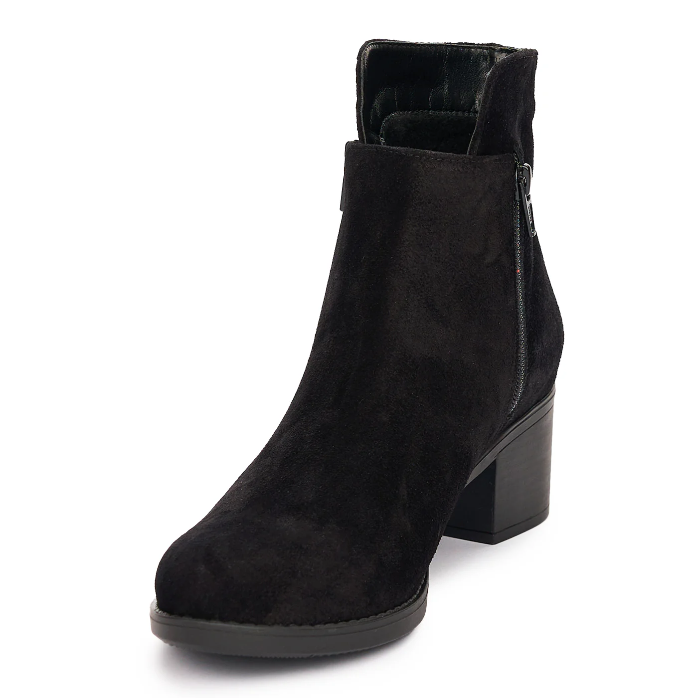 Ghete Dama Piele cu Toc Elegante Negre 10861 - Image 3