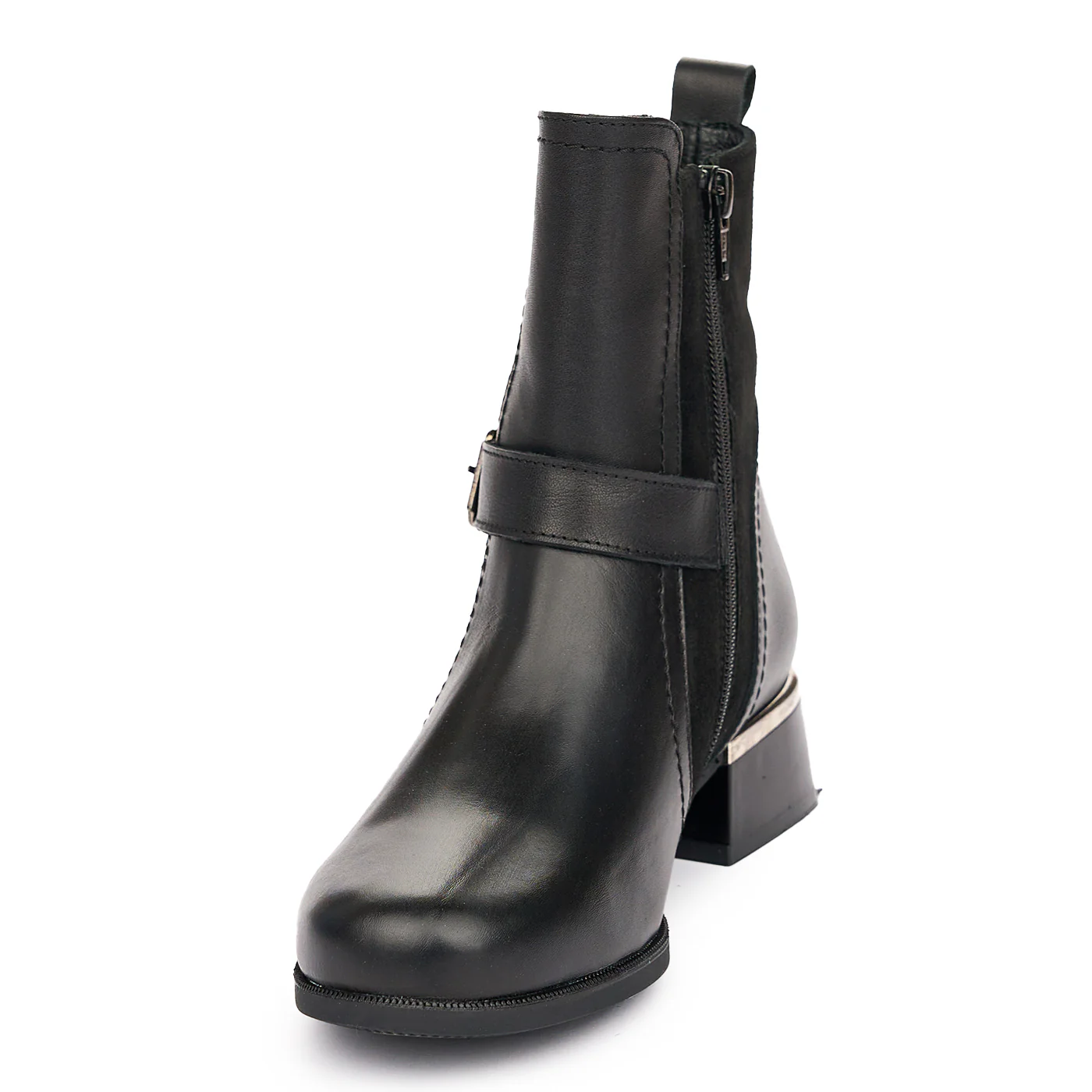 Ghete Dama Piele Imblanite Casual Negre12031 - Image 3