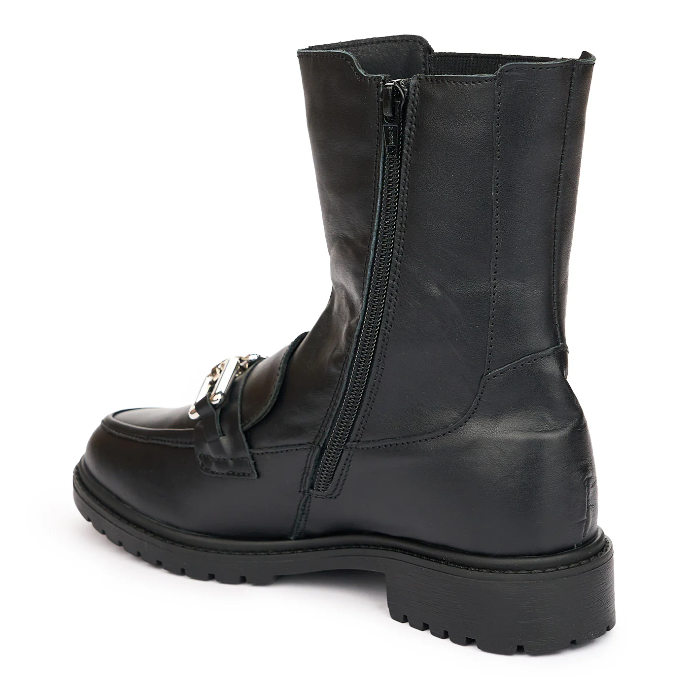 Ghete Dama Piele Naturala cu Fermoar Casual Negre 10971 - Image 2